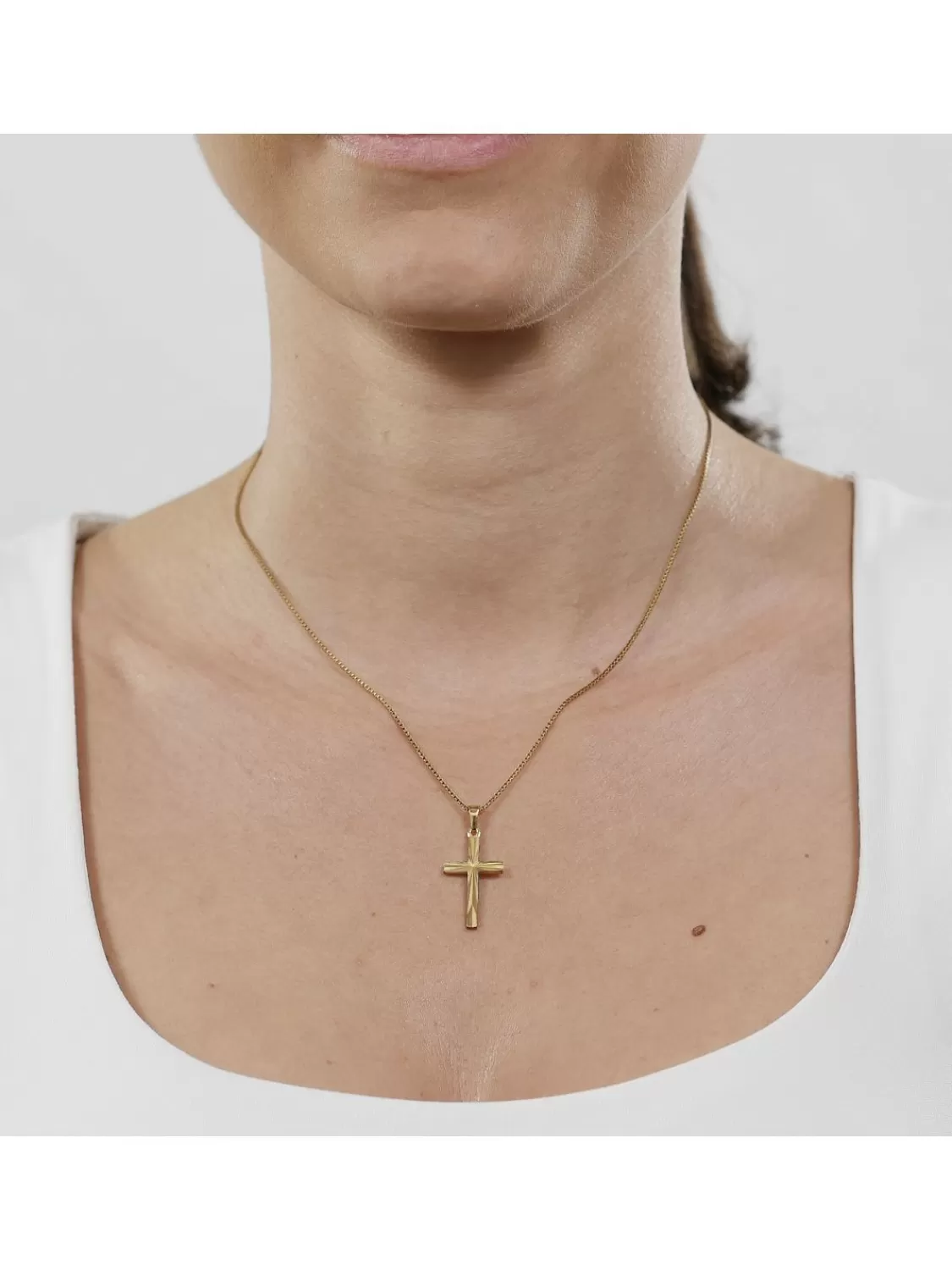 trendor Kreuz-Anhanger Gold 333/8K 22 Mm Mit Goldplattierter Silberkette | Herrenschmuck