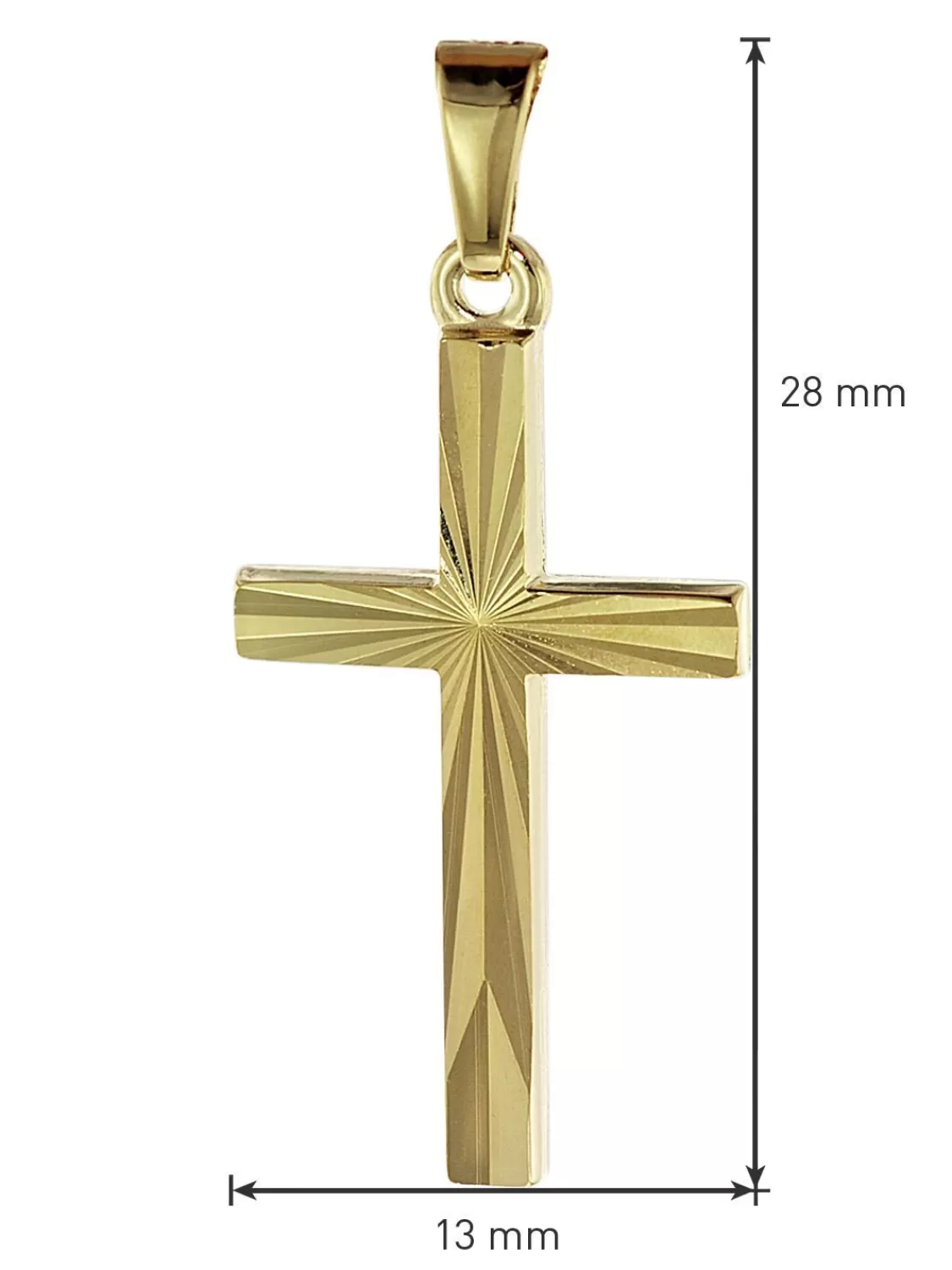 trendor Kreuz-Anhanger Gold 333/8K 22 Mm Mit Goldplattierter Silberkette | Herrenschmuck