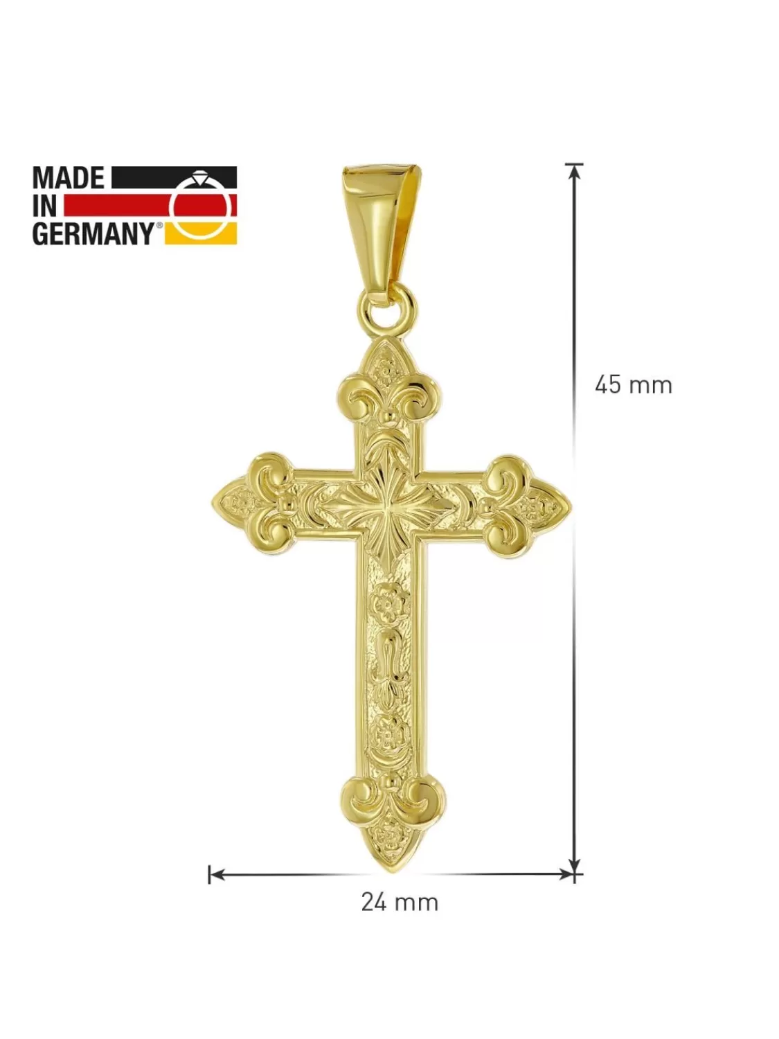 trendor Kreuz-Anhanger Gold 333 (8 Karat) 35 X 24 Mm | Herrenschmuck