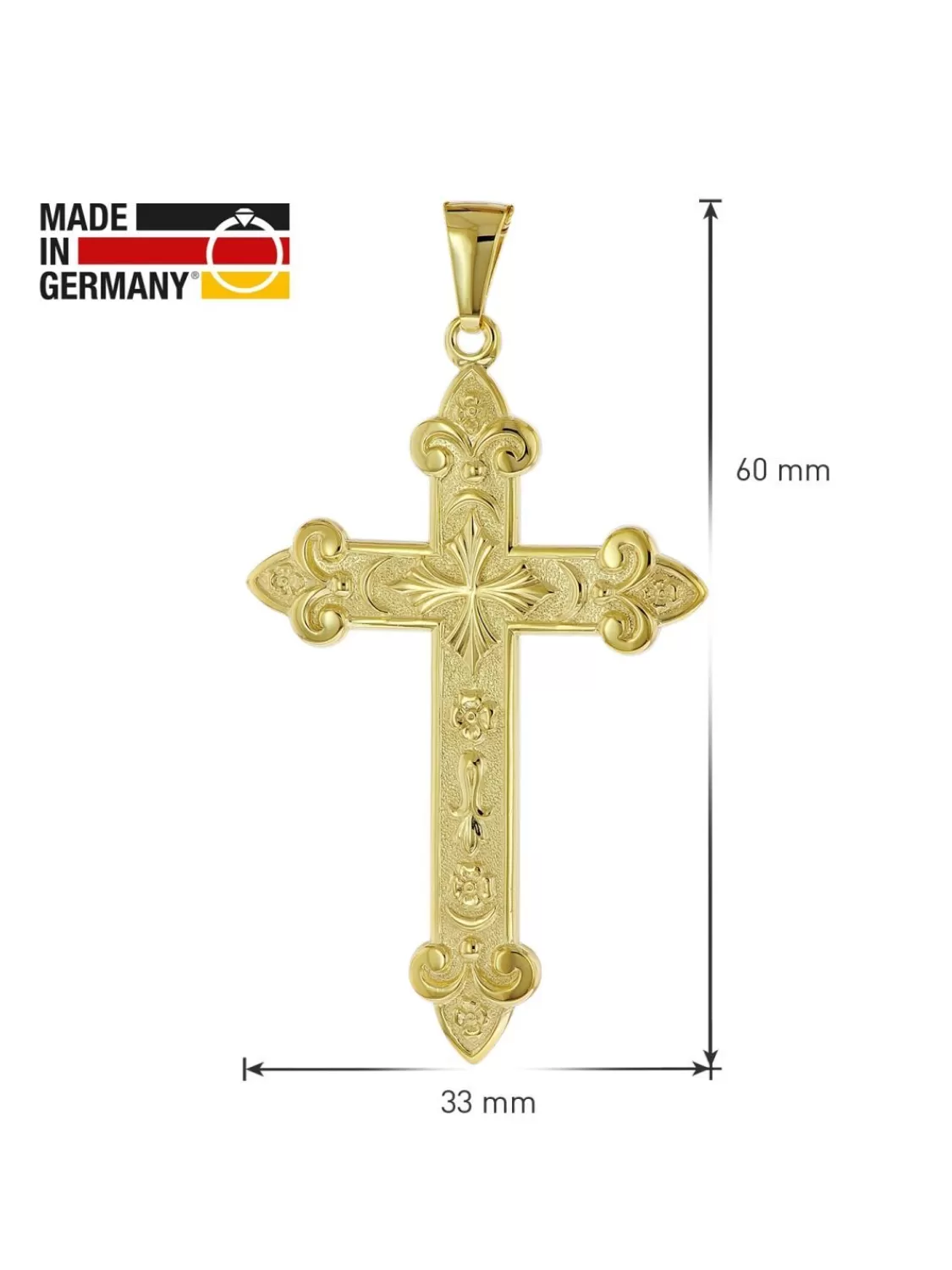 trendor Kreuz-Anhanger Gold 333 (8 Karat) 50 X 33 Mm | Herrenschmuck