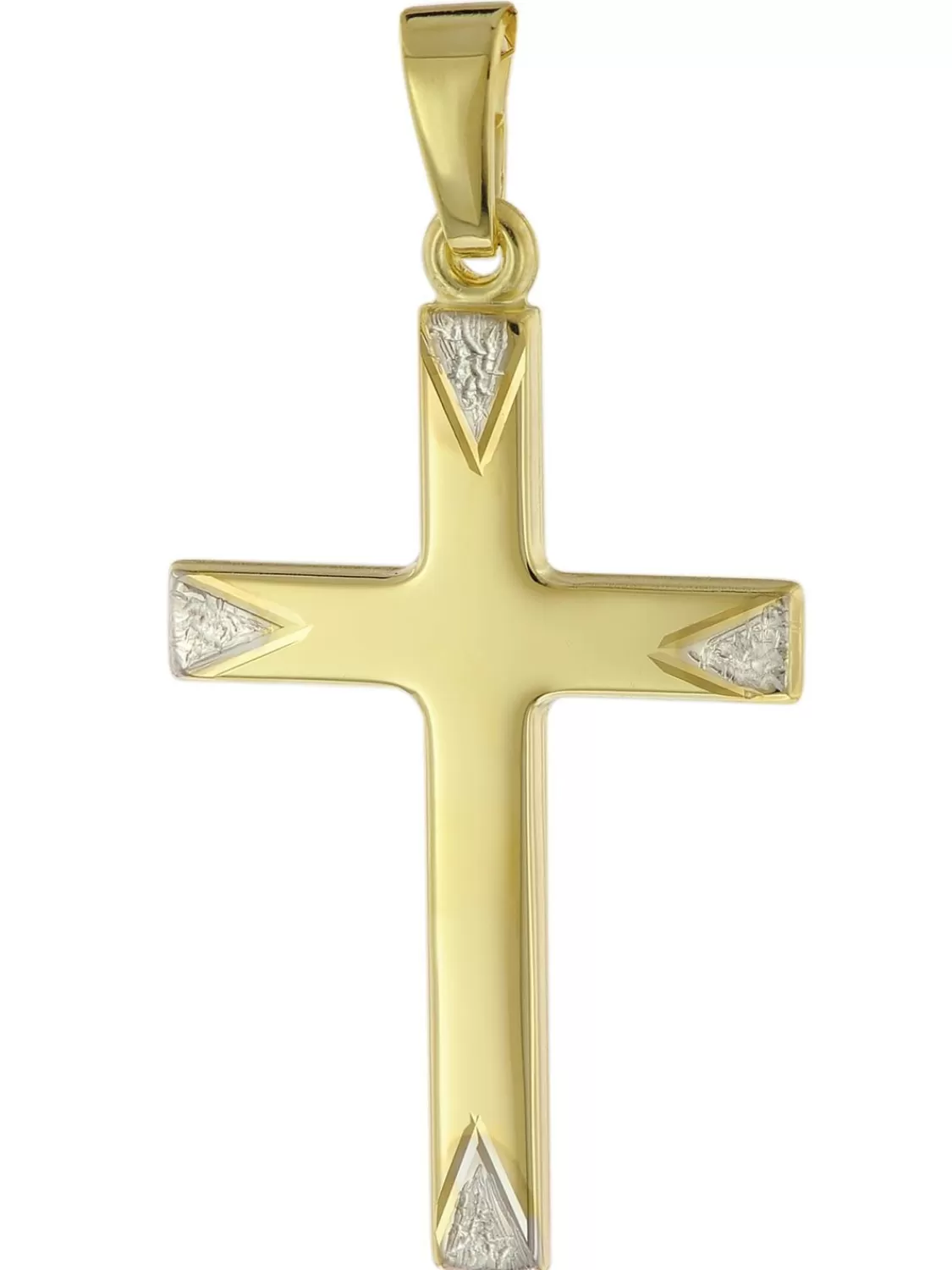 trendor Kreuz-Anhanger Gold 333 / 8 Karat Bicolor | Herrenschmuck