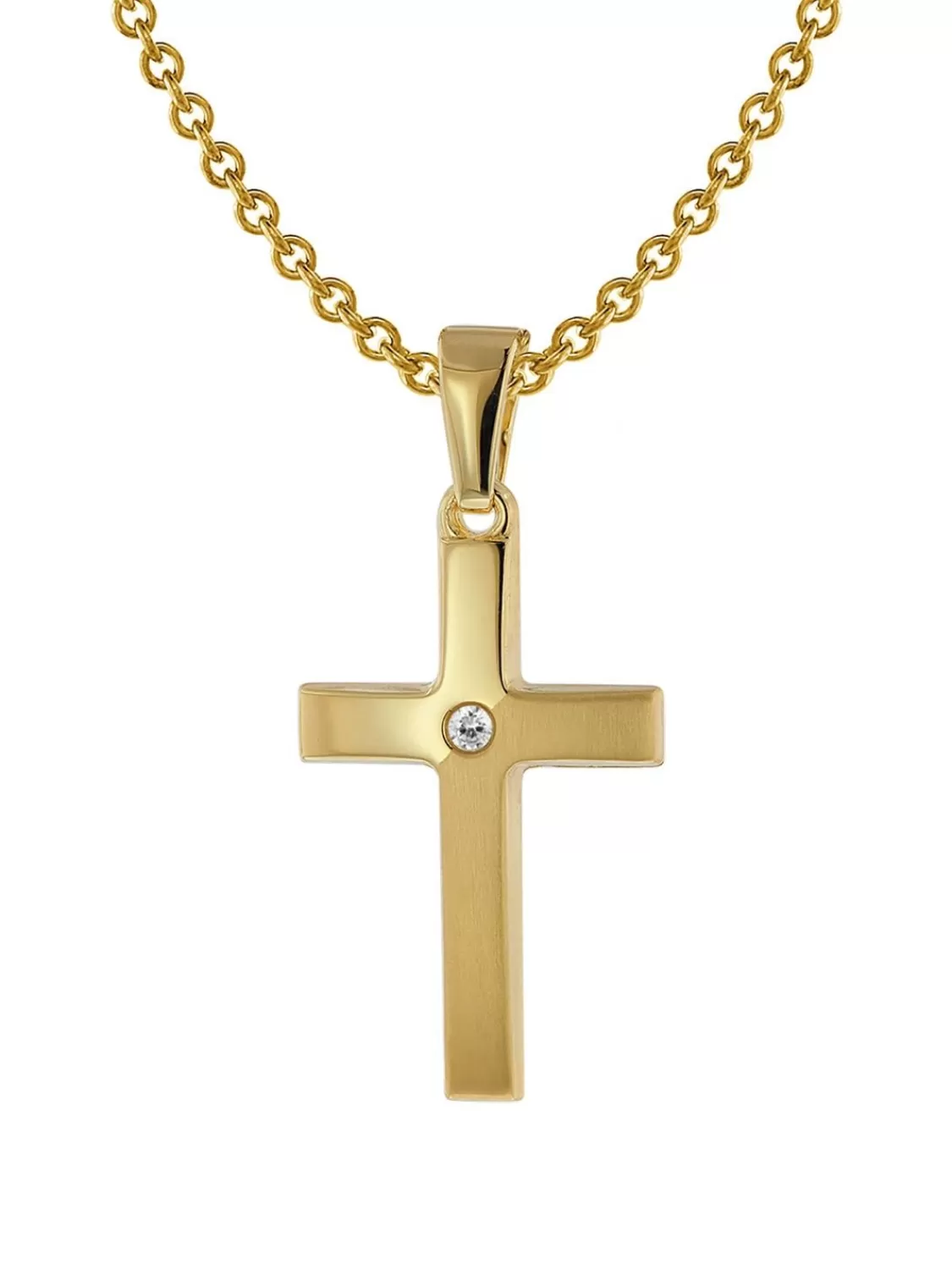 trendor Kreuz-Anhanger Gold 333 / 8 Karat Mit Vergoldeter Halskette | Herrenschmuck