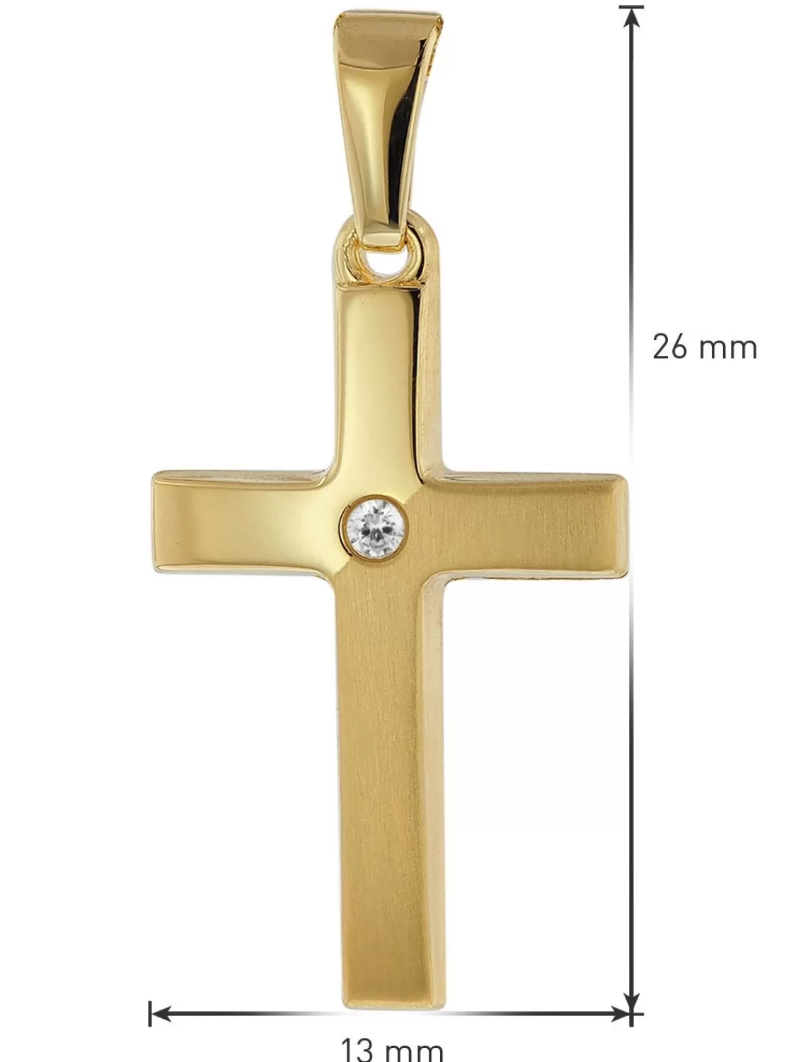 trendor Kreuz-Anhanger Gold 333 / 8 Karat Mit Vergoldeter Halskette | Herrenschmuck