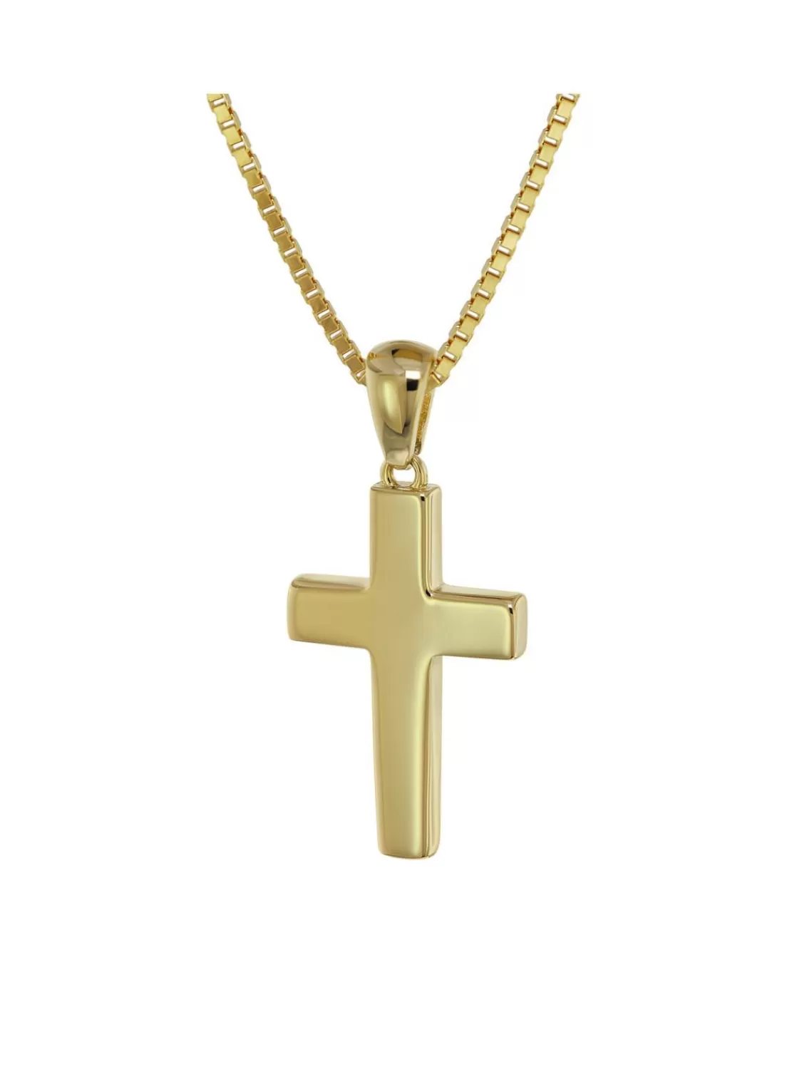 trendor Kreuz-Anhanger Gold 333 / 8 Karat Mit Vergoldeter Silberkette | Damenschmuck