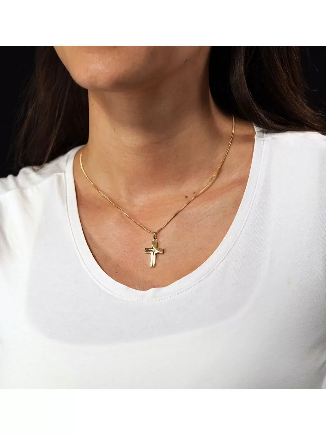 trendor Kreuz-Anhanger Gold 333 Mit Goldplattierter Kette Fur Damen | Damenschmuck