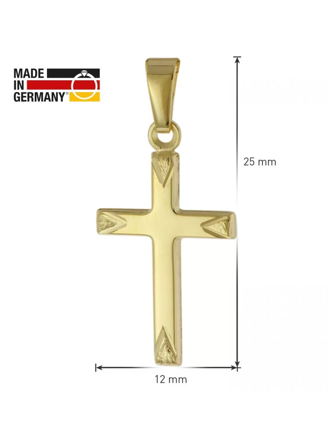 trendor Kreuz-Anhanger Gold 585 / 14 Karat Fur Damen, Herren, Kinder | Herrenschmuck