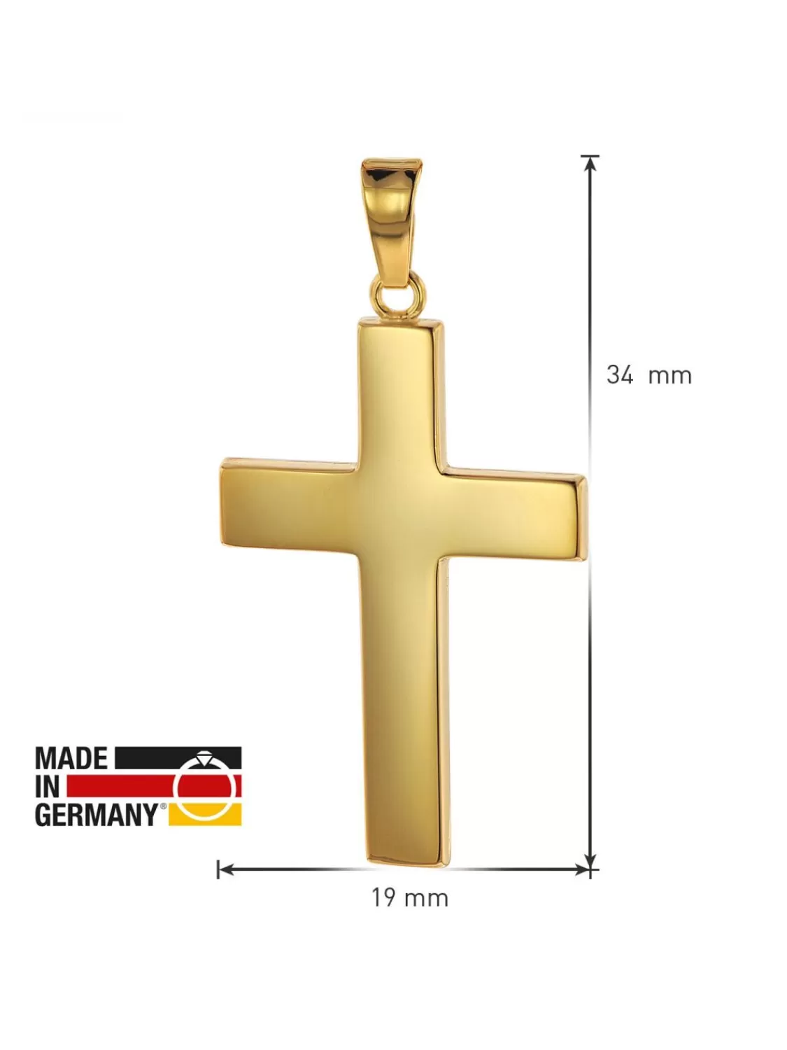 trendor Kreuz-Anhanger Gold 750 (18 Karat) 27 X 19 Mm | Herrenschmuck