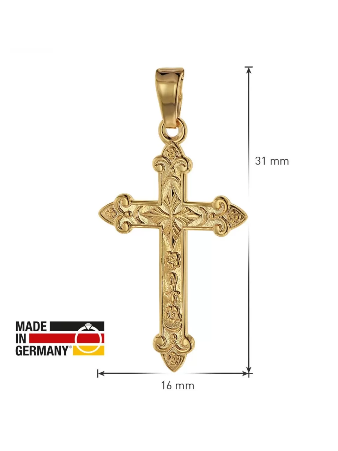 trendor Kreuz-Anhanger Gold 750 (18 Karat) 32 X 16 Mm | Herrenschmuck