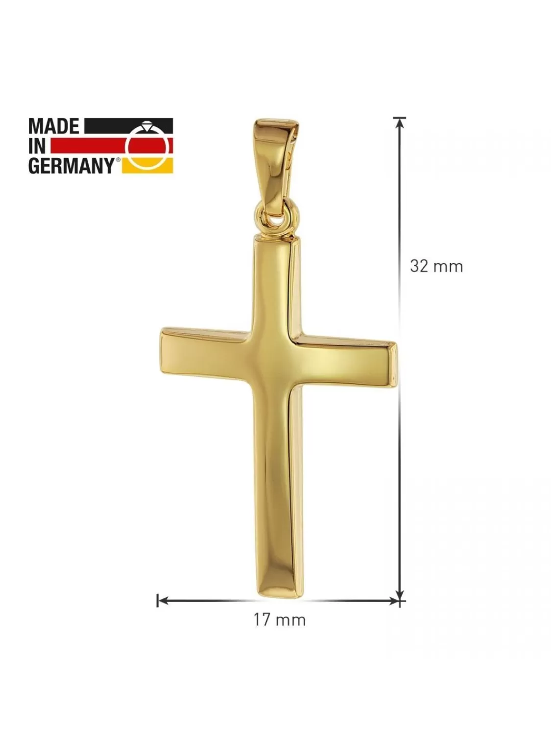trendor Kreuz-Anhanger Gold 750 (18 Karat) 32 X 17 Mm | Herrenschmuck