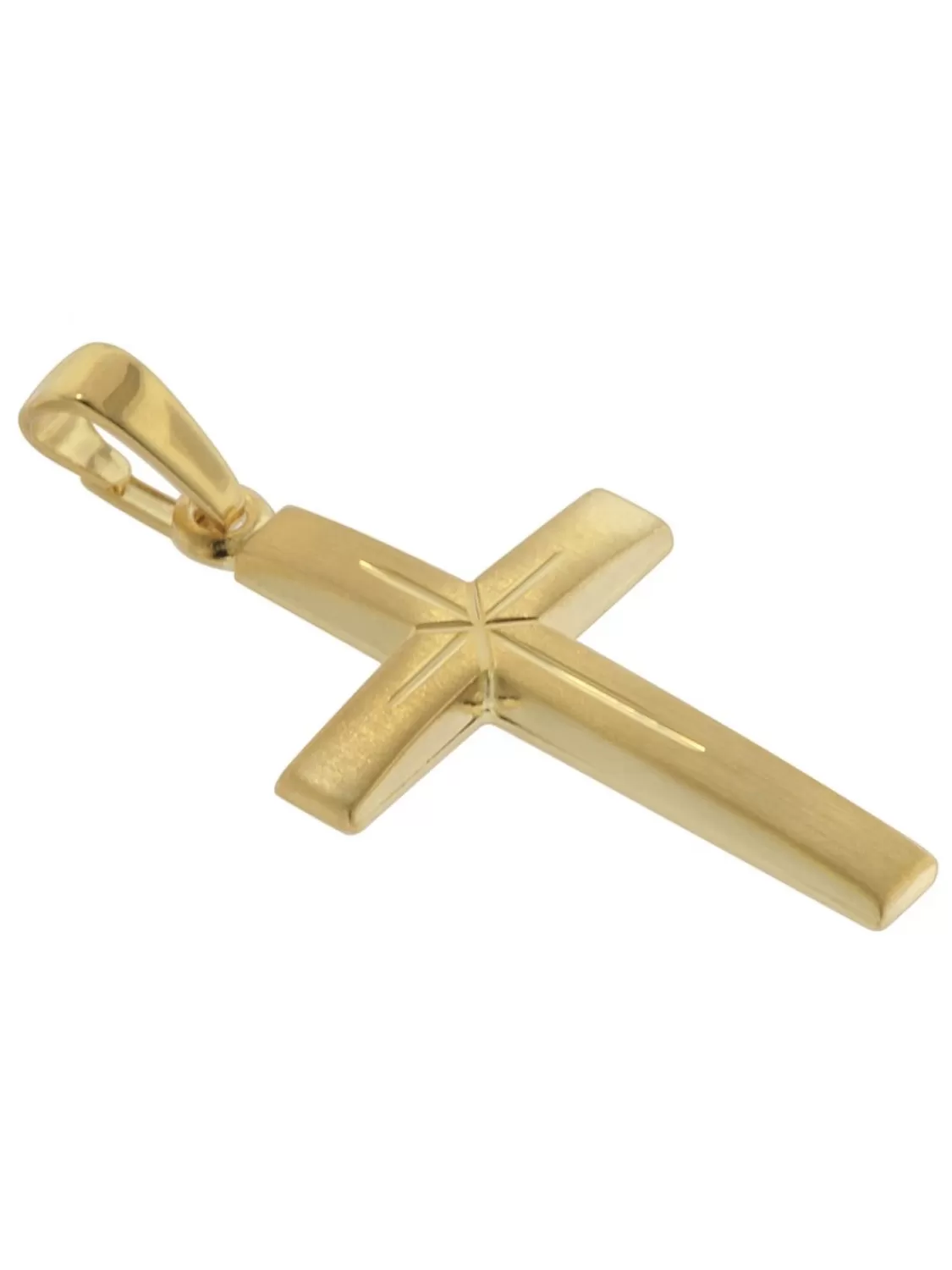 trendor Kreuz-Anhanger Mit Kette Gold Auf Silber Fur Damen Und Herren | Herrenschmuck