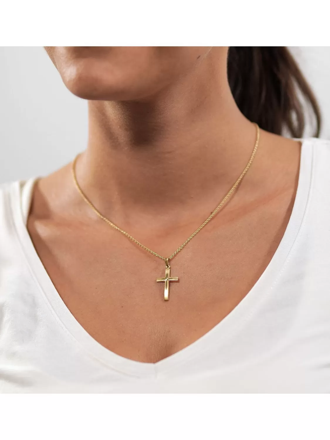 trendor Kreuz-Anhanger Mit Kette Gold Auf Silber Fur Damen Und Herren | Herrenschmuck