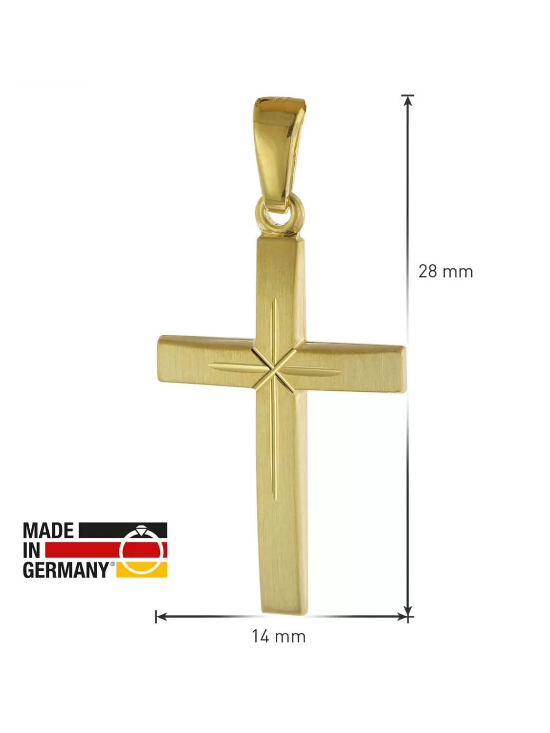 trendor Kreuz-Anhanger Mit Kette Gold Auf Silber Fur Damen Und Herren | Herrenschmuck