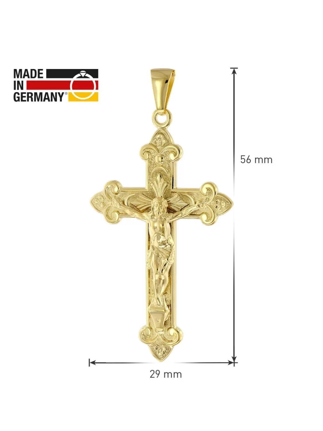 trendor Kreuz-Anhanger Mit Korpus Gold 333 (8 Karat) 45 X 29 Mm | Herrenschmuck