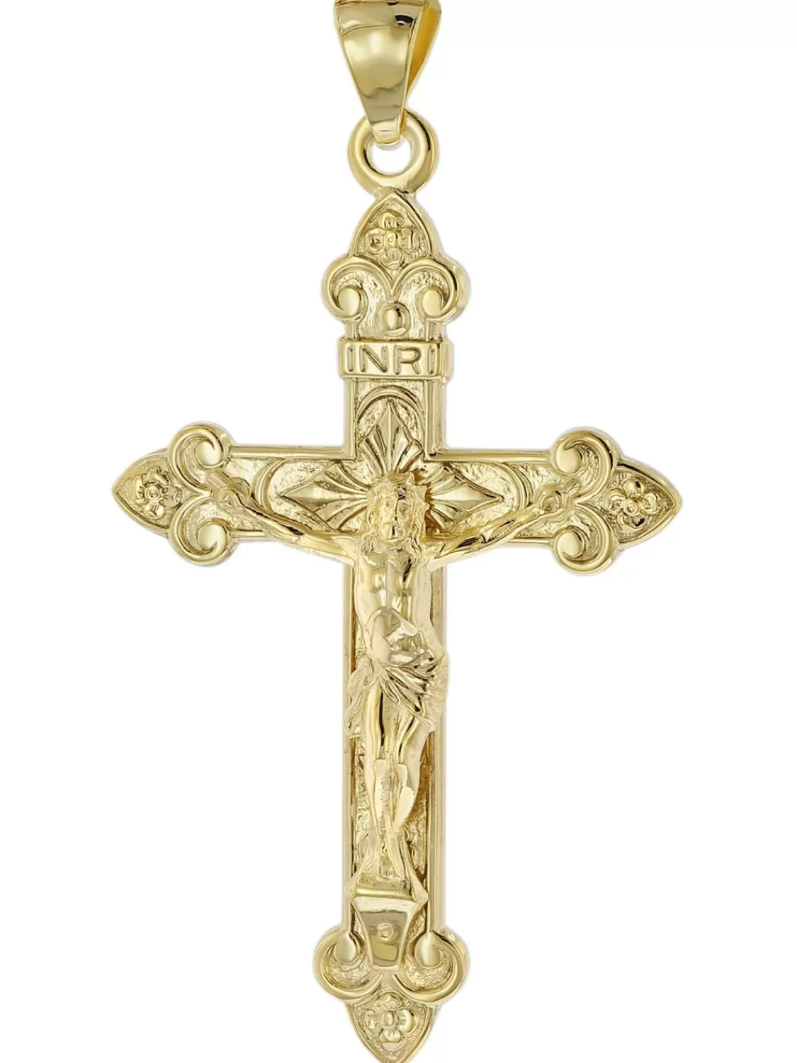 trendor Kreuz-Anhanger Mit Korpus Gold 585 (14 Karat) 40 X 27 Mm | Herrenschmuck