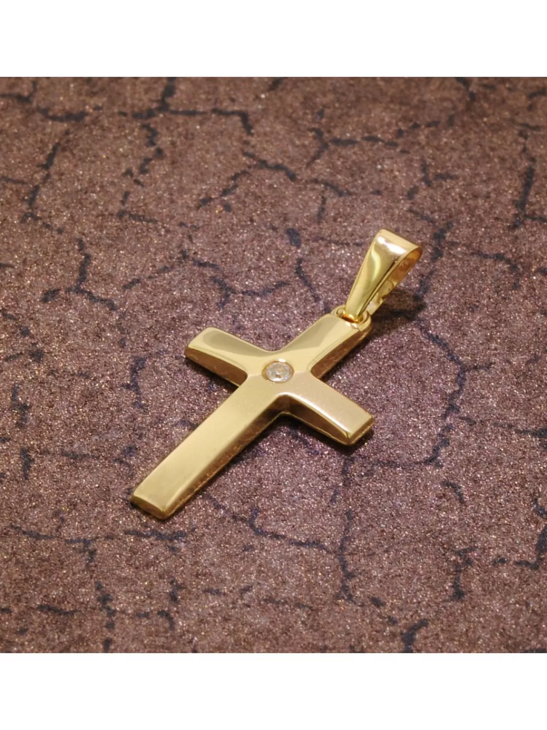 trendor Kreuz-Anhanger Mit Zirkonia 19 Mm Gelbgold 750 / 18K | Damenschmuck