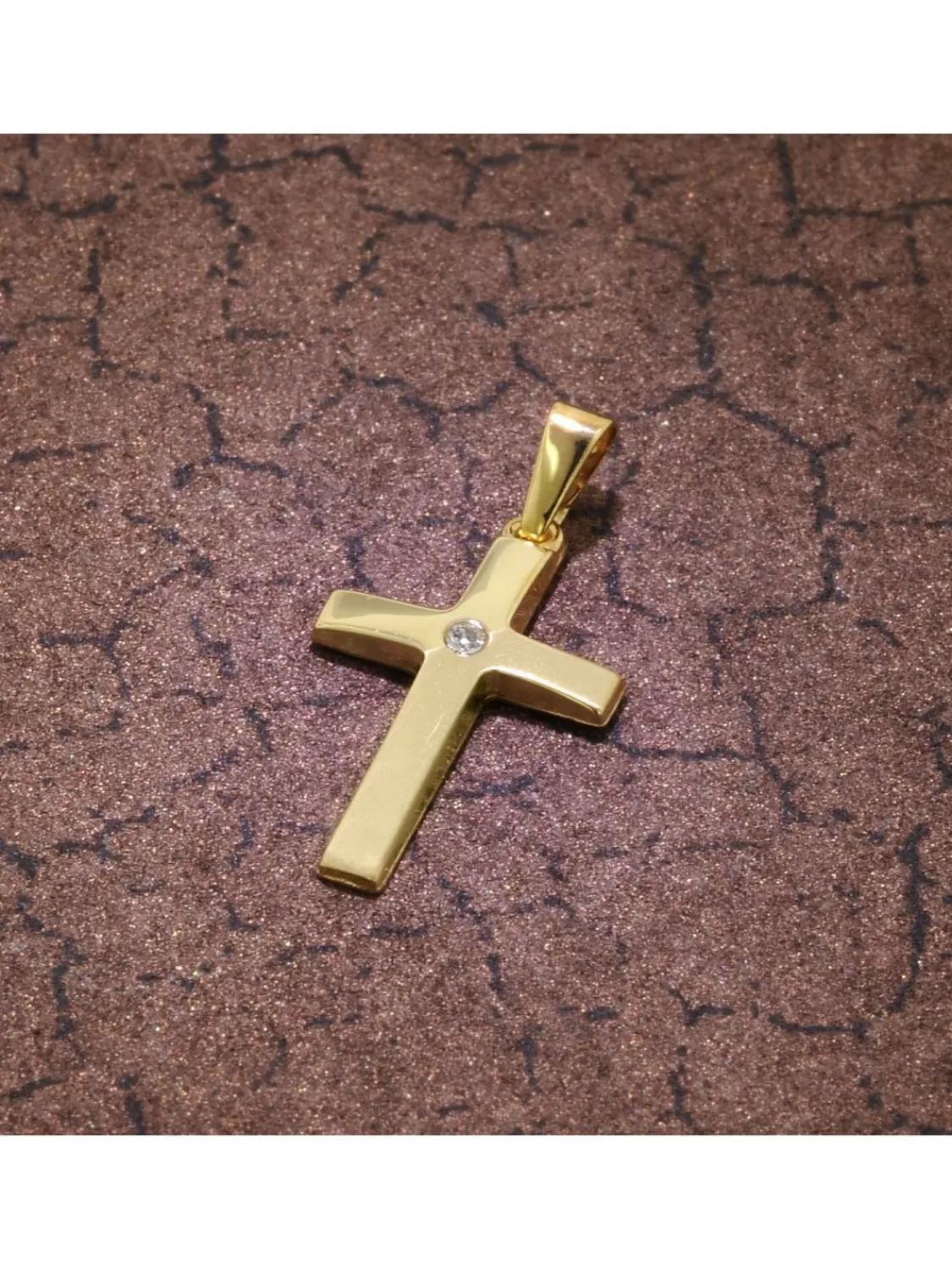 trendor Kreuz-Anhanger Mit Zirkonia 19 Mm Gold 585 / 14K | Damenschmuck