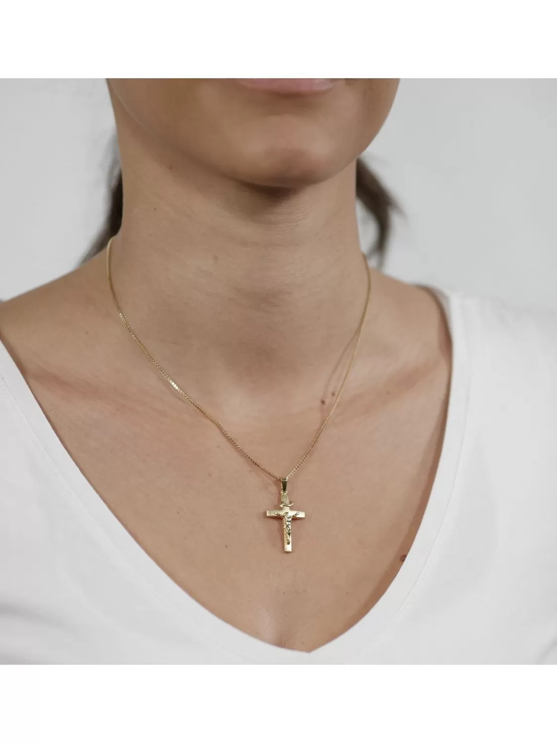 trendor Kruzifix 24 Mm Gold 333 (8 Karat) Mit Goldplattierter Kette | Herrenschmuck