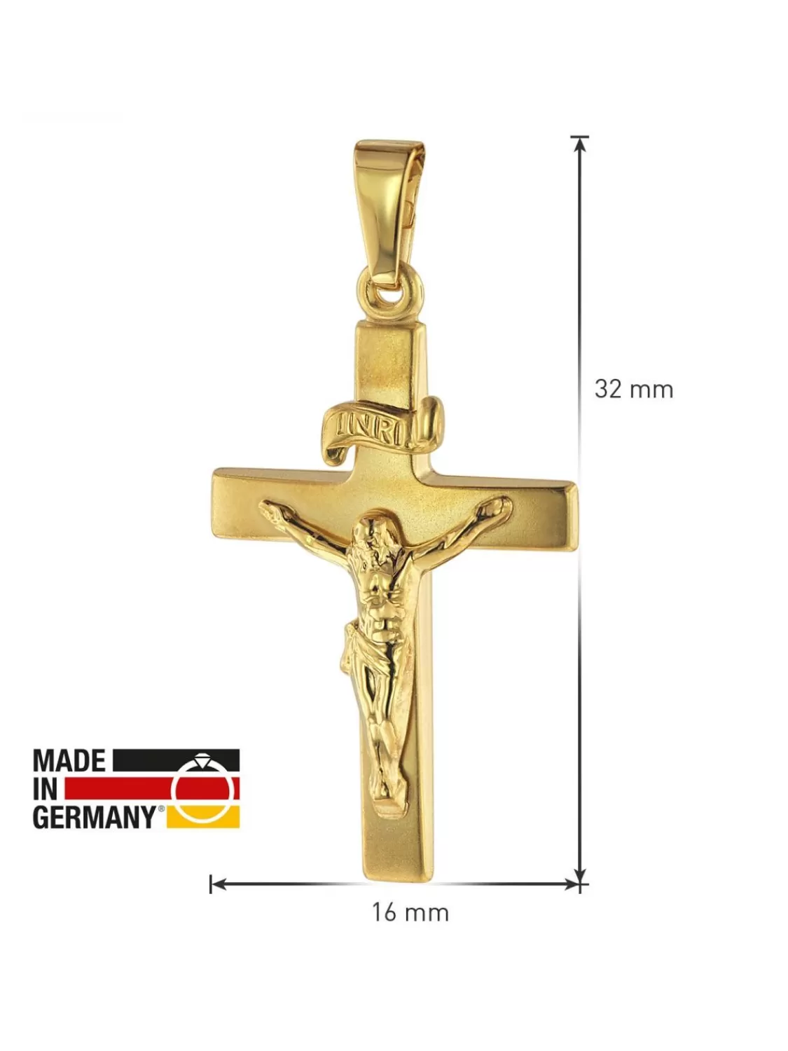 trendor Kruzifix 24 Mm Gold 333 (8 Karat) Mit Goldplattierter Kette | Herrenschmuck