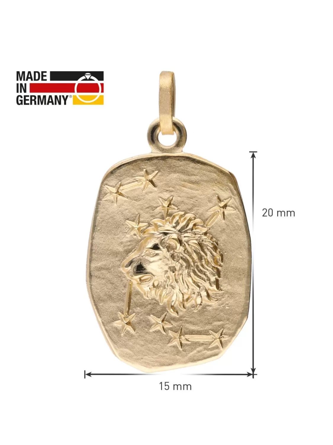 trendor Lowe Sternzeichen Gold 333 / 8K Mit Vergoldeter Silberkette | Herrenschmuck
