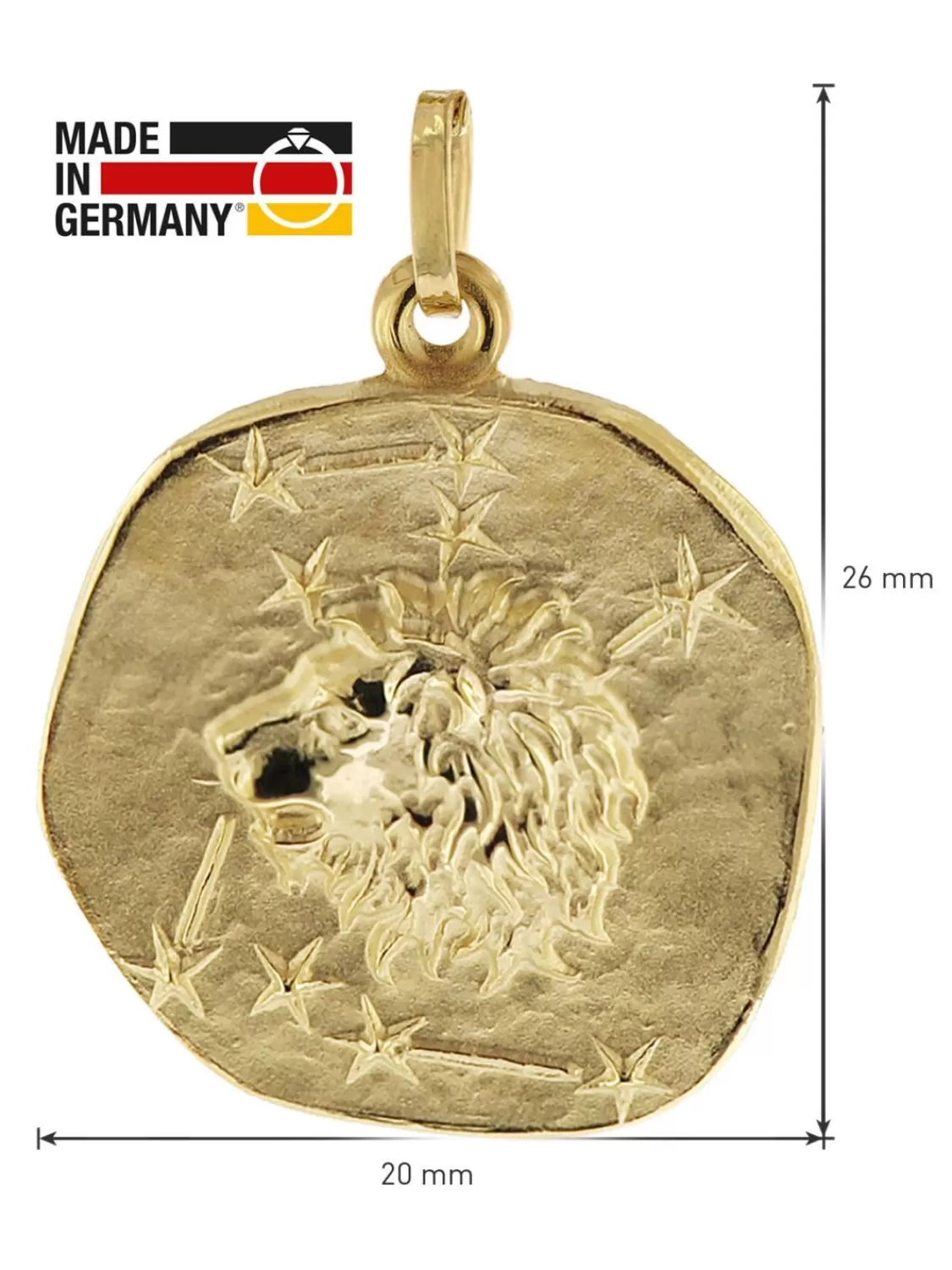 trendor Lowe Sternzeichen O 20 Mm Mit 333/8K Goldkette Fur Herren | Herrenschmuck