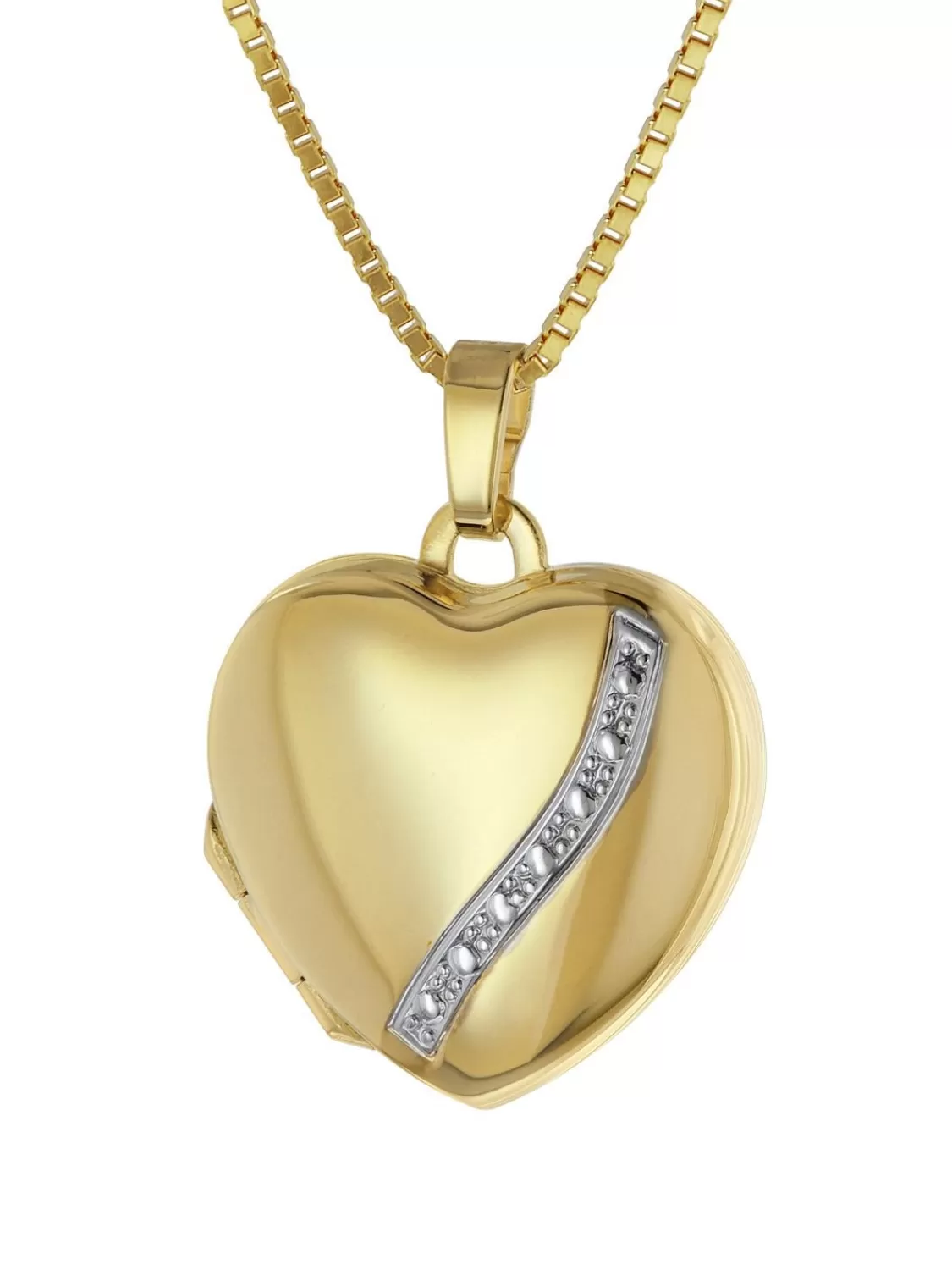 trendor Medaillon Herz Gold 333 / 8K Mit Vergoldeter Damen-Halskette | Damenschmuck