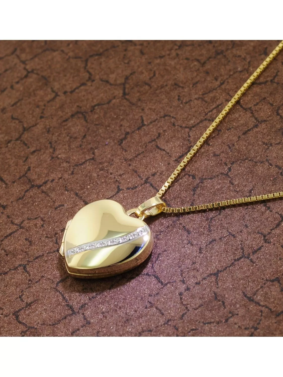 trendor Medaillon Herz Gold 333 / 8K Mit Vergoldeter Damen-Halskette | Damenschmuck