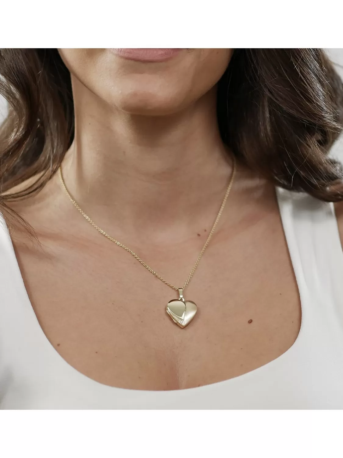 trendor Medaillon Herz Mit Damen-Halskette Gold Auf Silber 925 | Damenschmuck