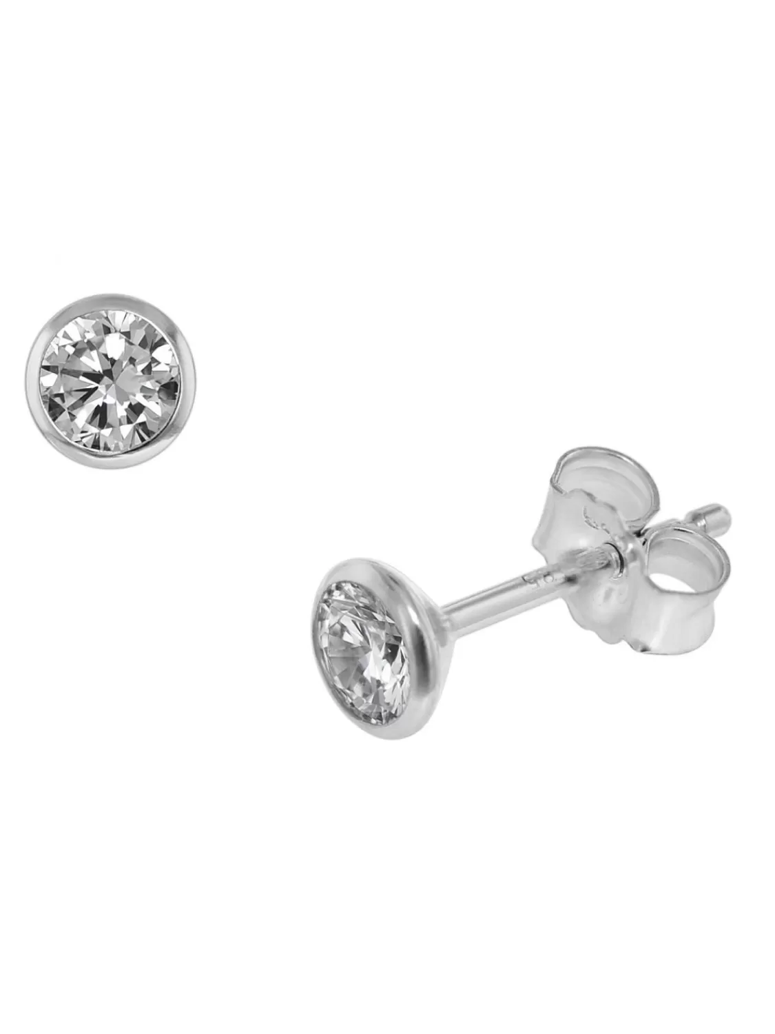 trendor Ohrringe Fur Damen Und Herren 585 Weisgold 14 Karat 4,5 Mm | Herrenschmuck