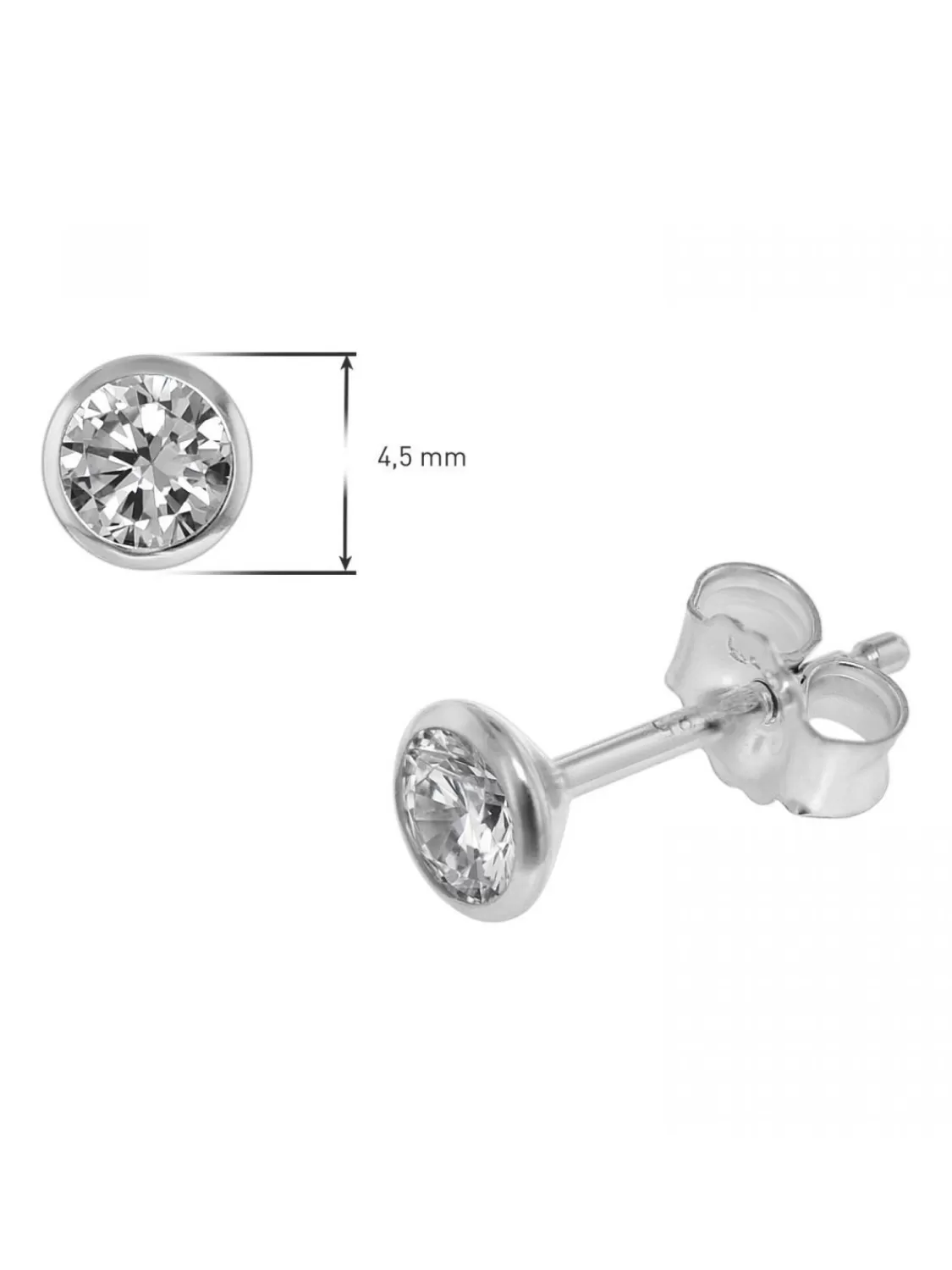 trendor Ohrringe Fur Damen Und Herren 585 Weisgold 14 Karat 4,5 Mm | Herrenschmuck