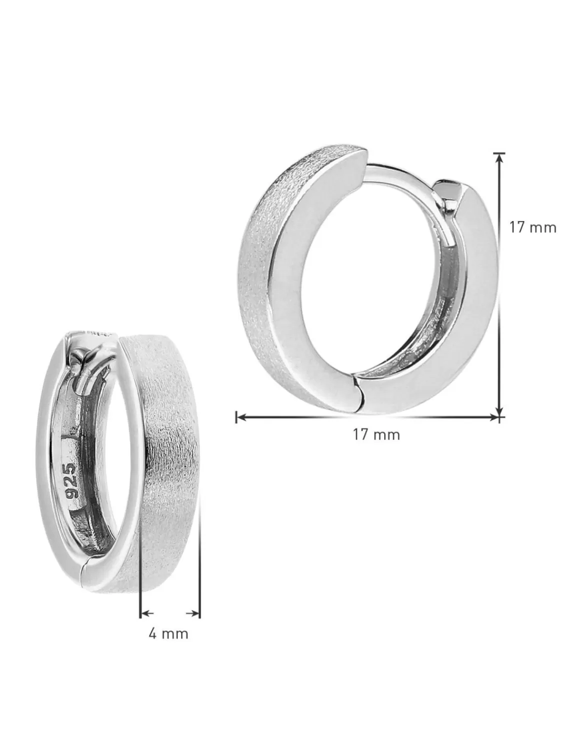 trendor Ohrringe Fur Damen Und Herren 925 Silber Creolen O 13 Mm | Herrenschmuck