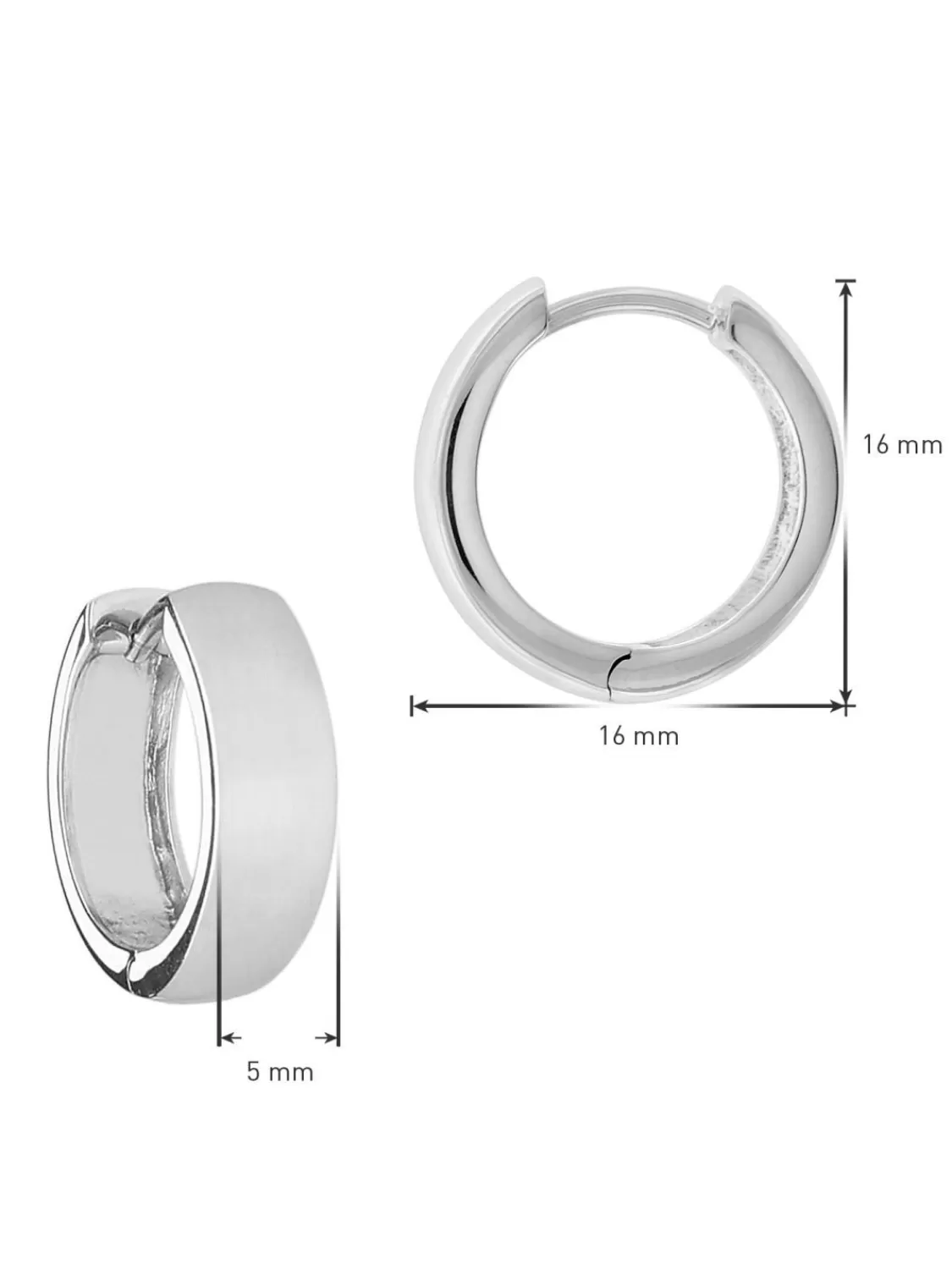 trendor Ohrringe Fur Damen Und Herren 925 Silber Creolen O 16 Mm | Herrenschmuck