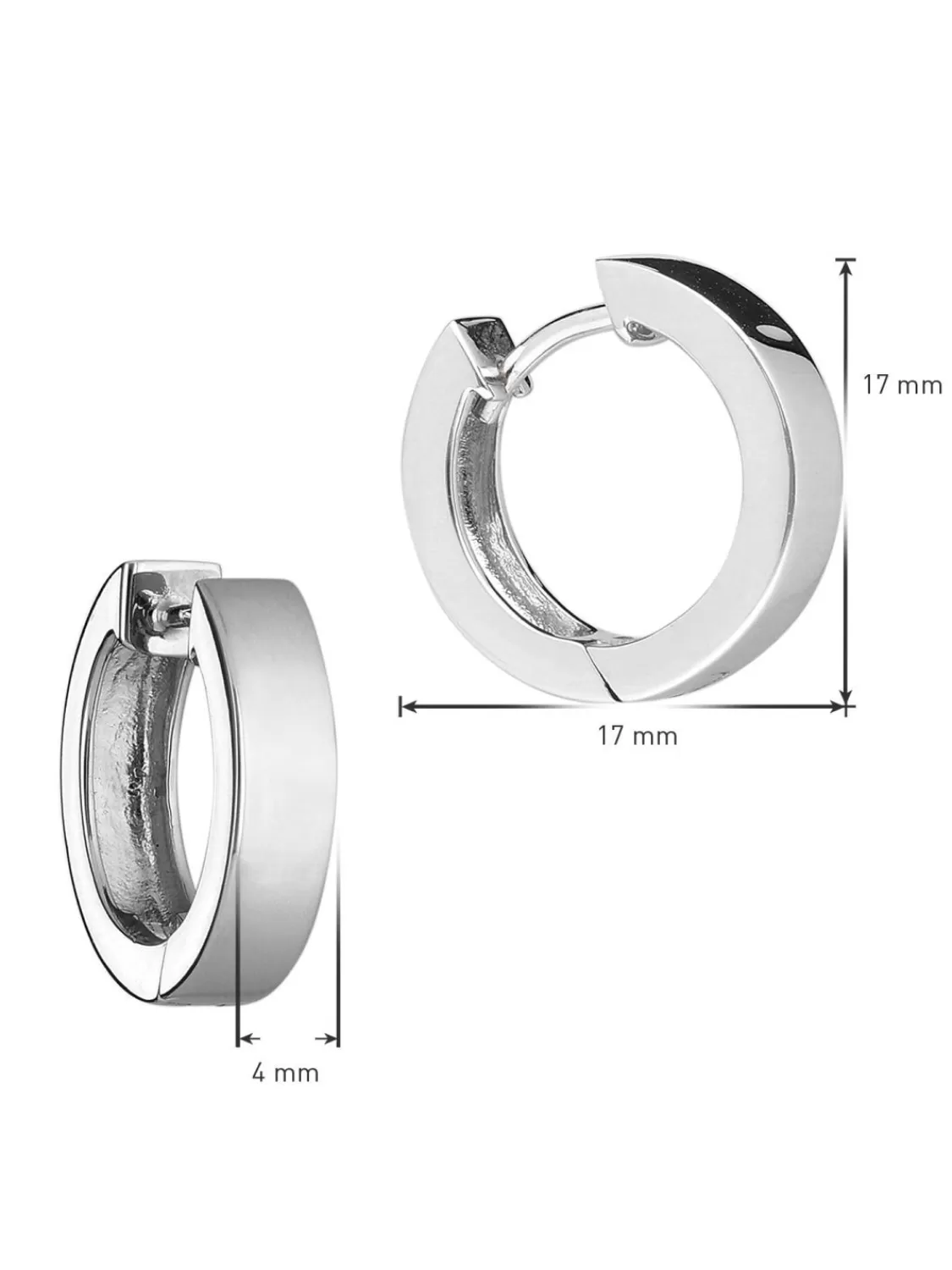 trendor Ohrringe Fur Damen Und Herren 925 Silber Creolen O 17 Mm | Herrenschmuck