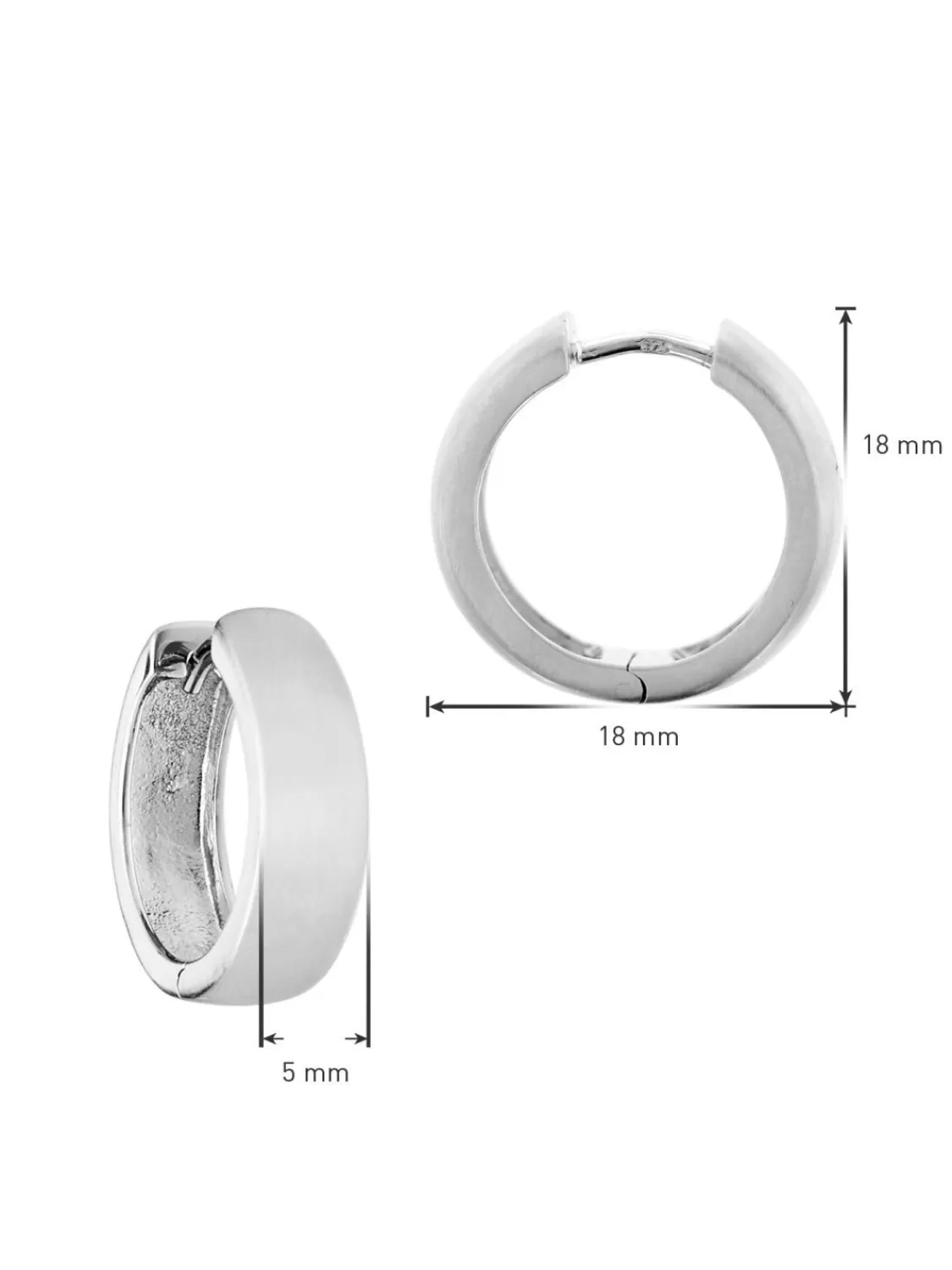 trendor Ohrringe Fur Damen Und Herren 925 Silber Creolen O 18 Mm | Herrenschmuck
