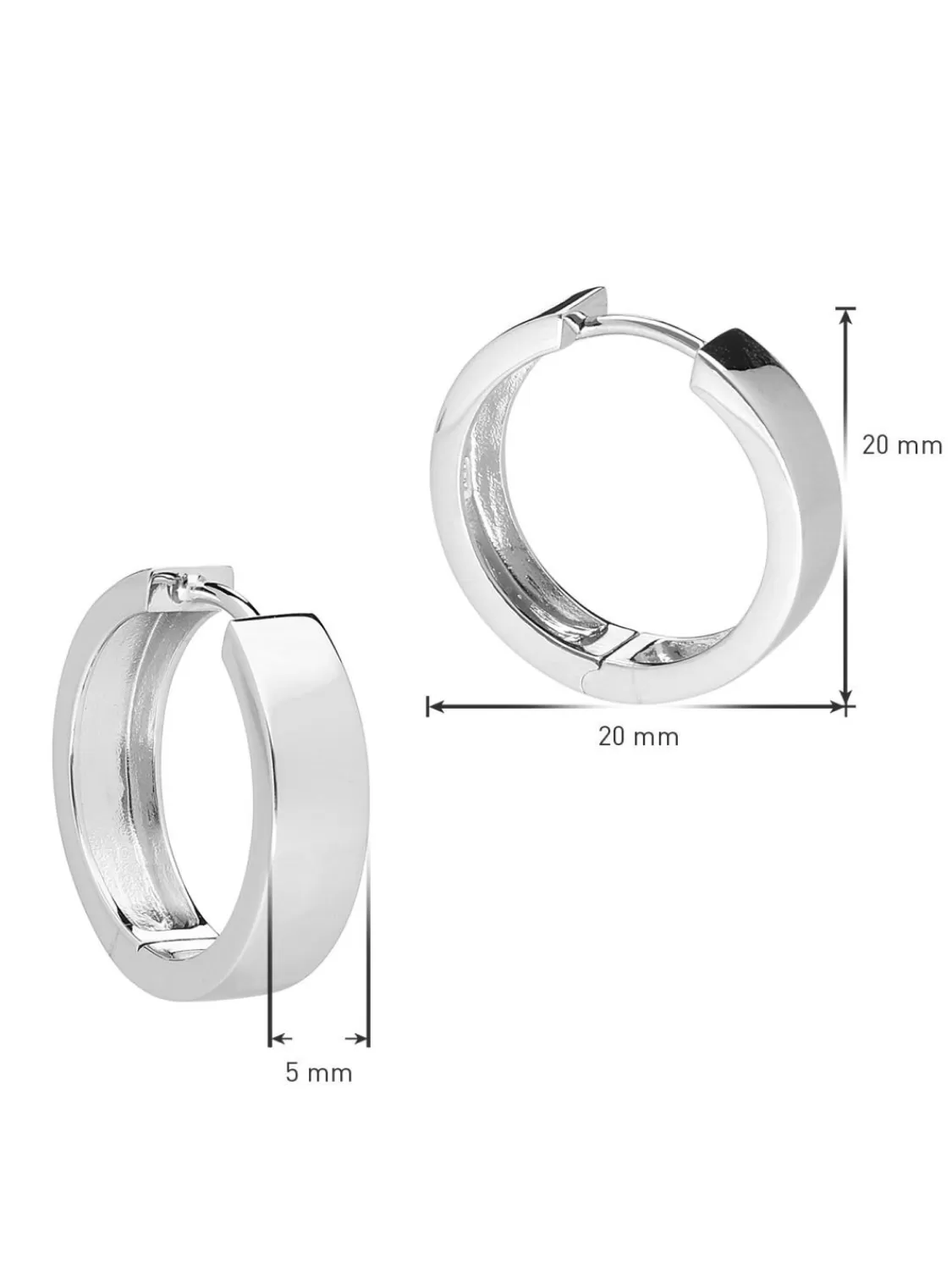 trendor Ohrringe Fur Damen Und Herren 925 Silber Creolen O 20 Mm | Herrenschmuck