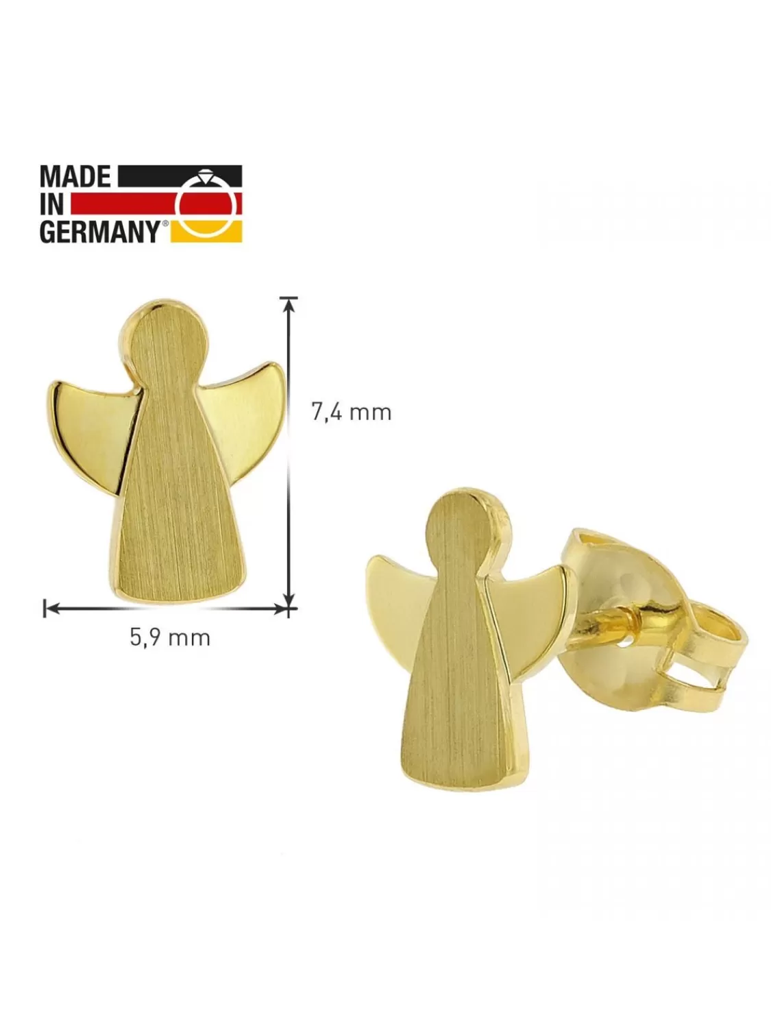 trendor Ohrringe Fur Madchen 333 (8 Kt) Gold Engel Ohrstecker | Kinderschmuck