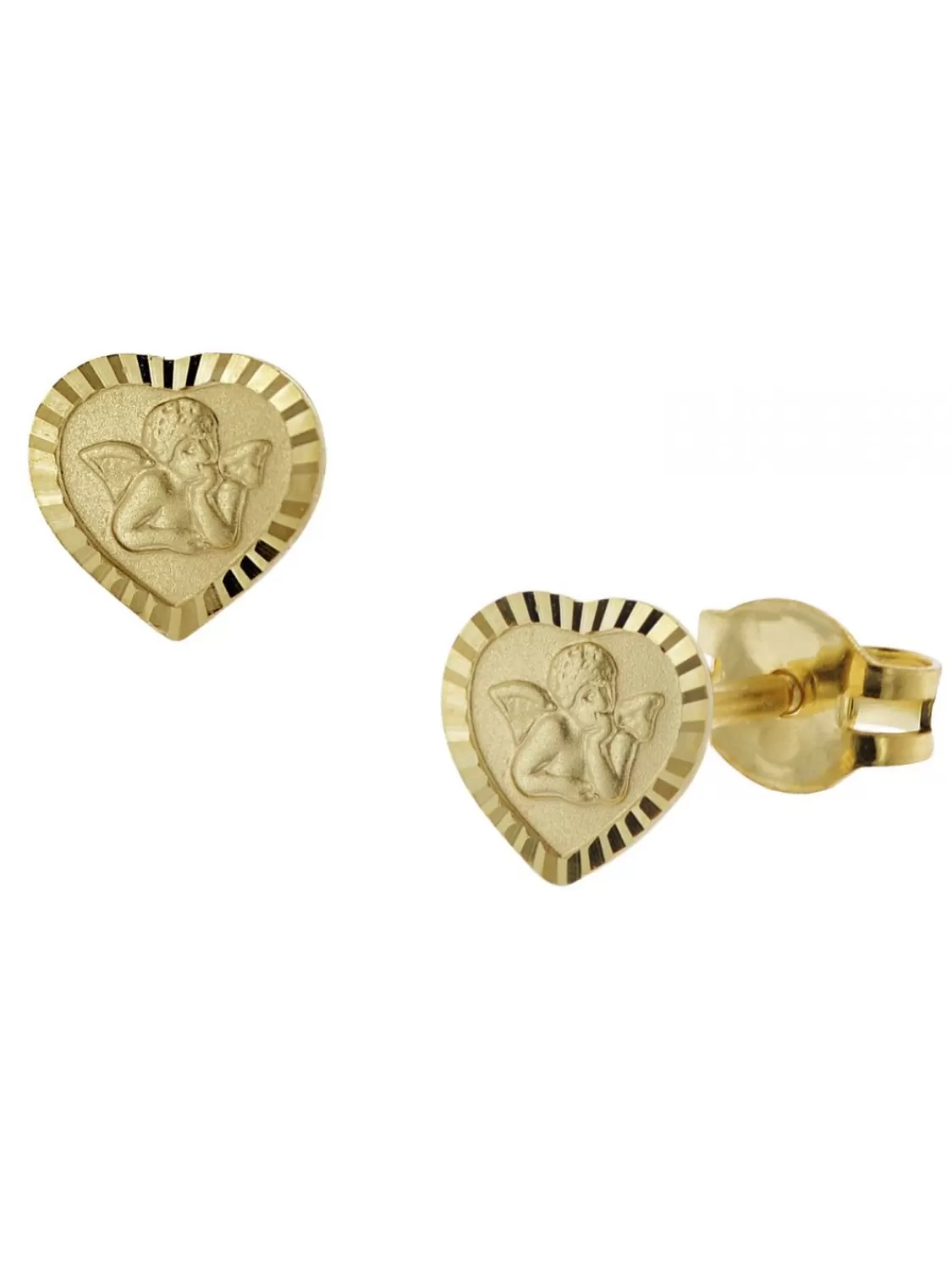 trendor Ohrringe Fur Madchen Gold 333 / 8K Amor-Herz | Kinderschmuck