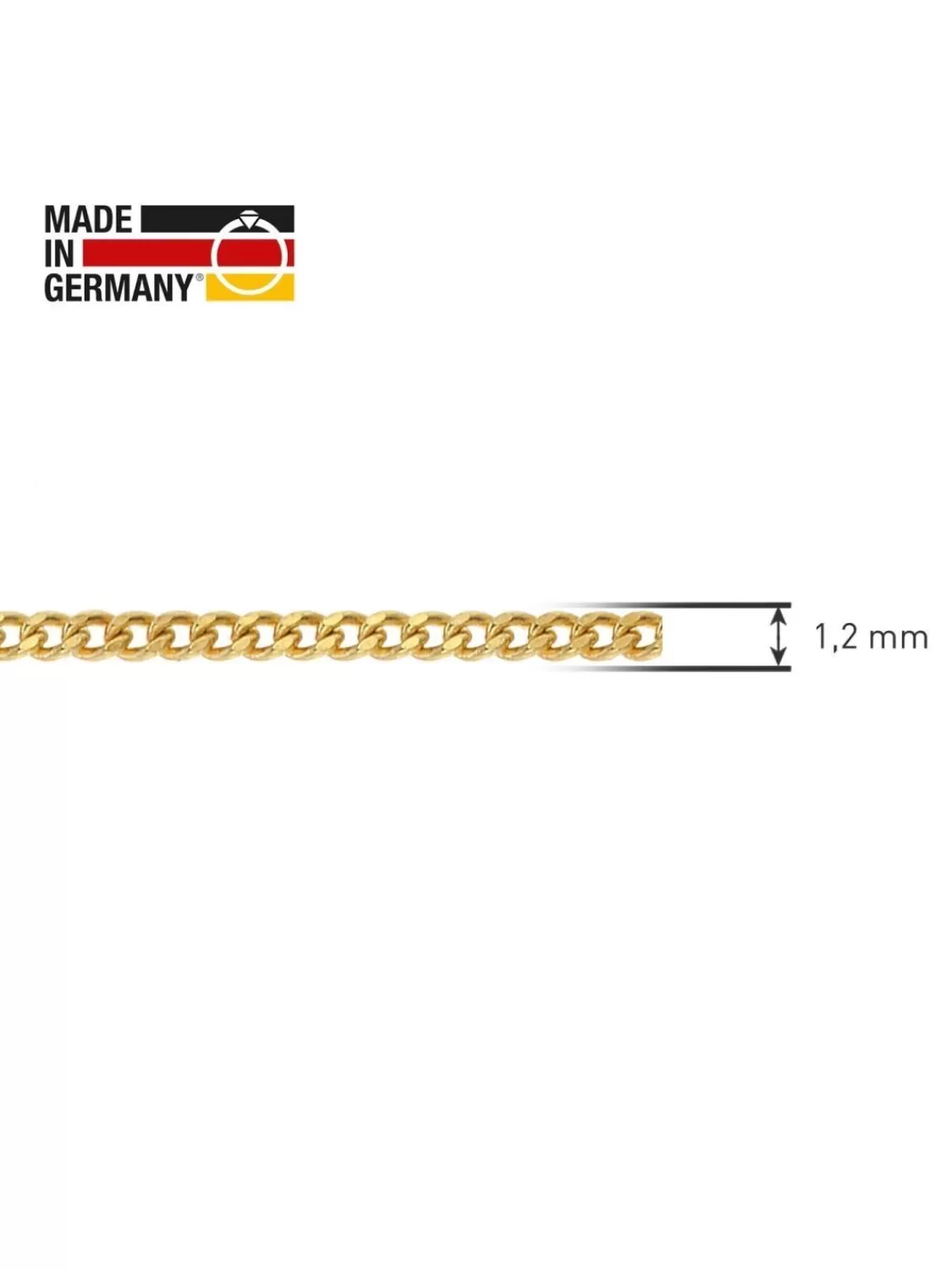 trendor Panzerkette 750 Gold 18 Kt Halskette 1,2 Mm Breit | Herrenschmuck