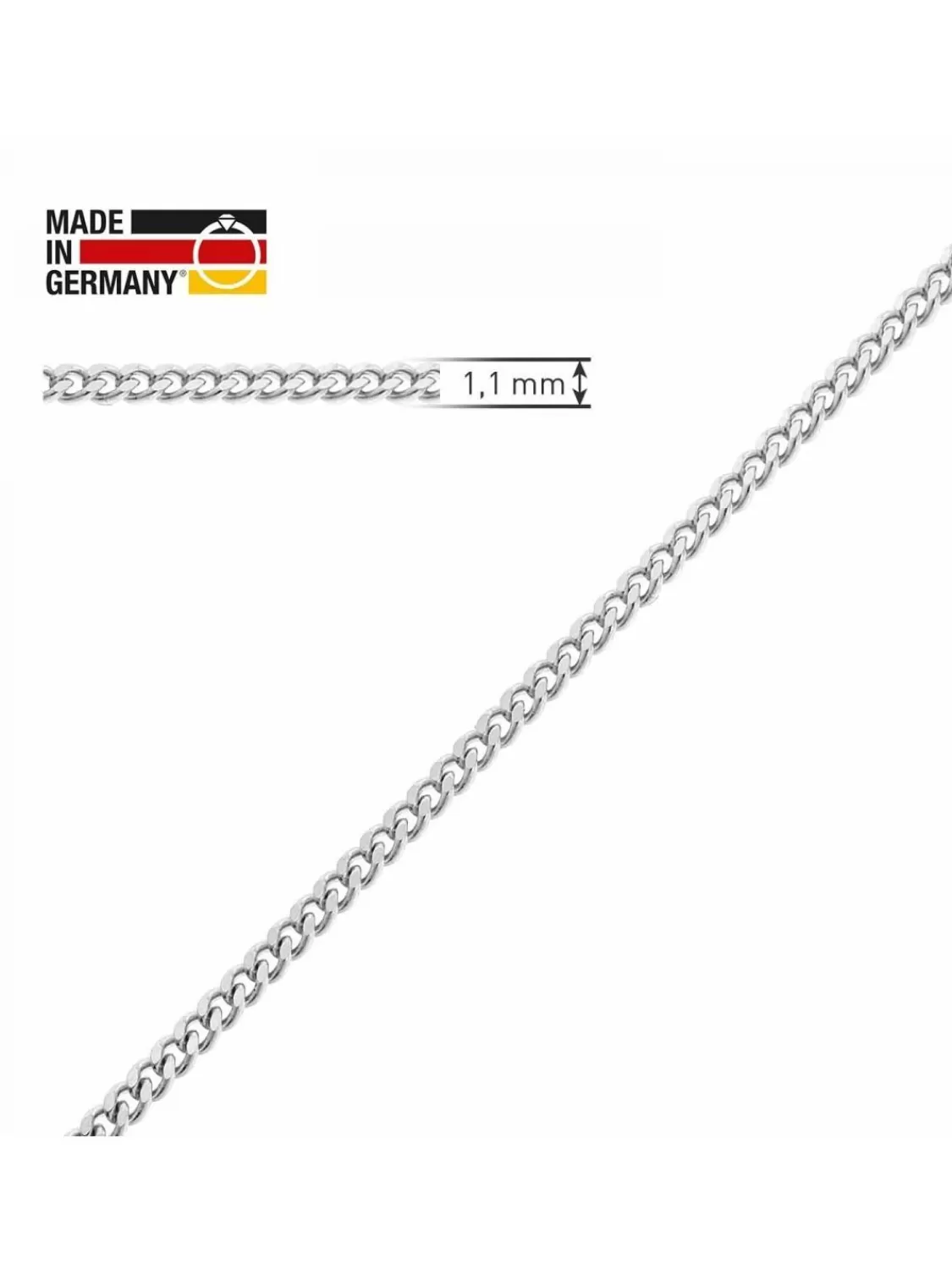trendor Panzerkette Weisgold 585 Gold 14 Karat Breite 1,1 Mm | Damenschmuck