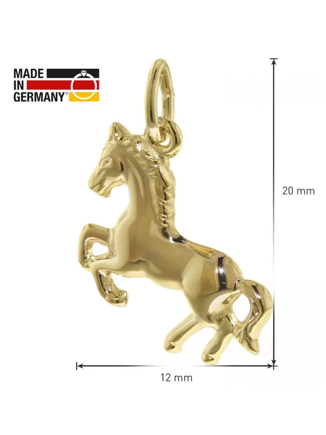 trendor Pferd Anhanger Gold 333 Mit Plattierter Kette Fur Madchen | Kinderschmuck
