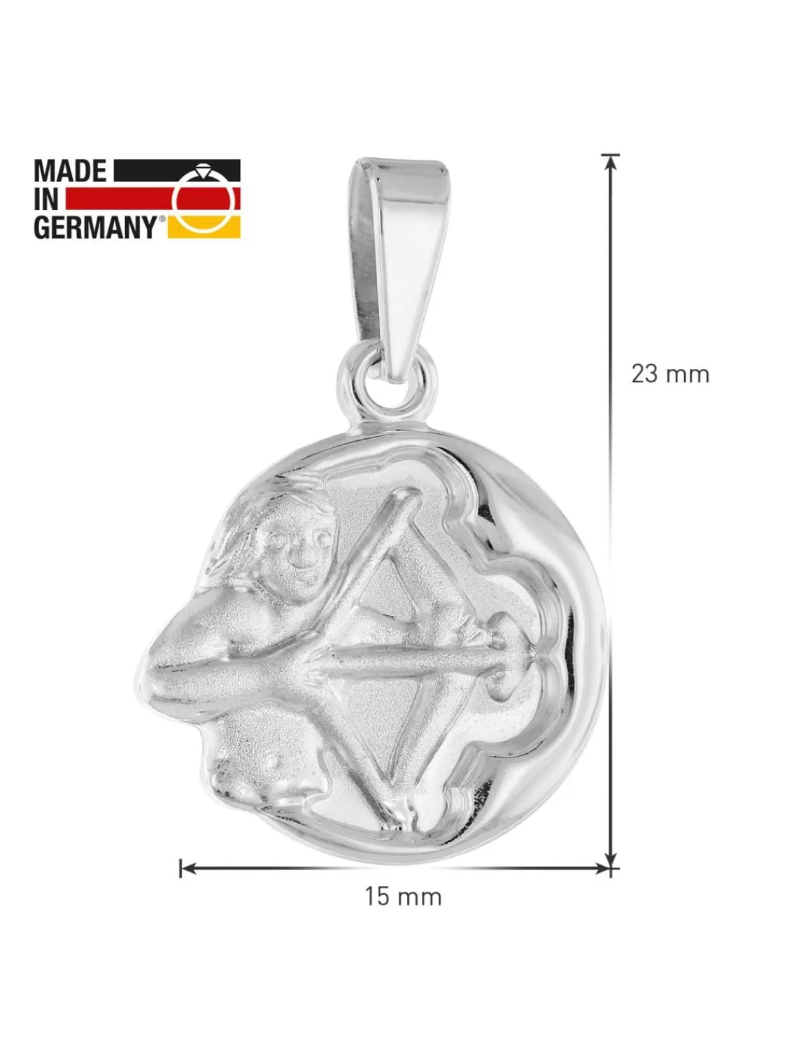 trendor Schutze Sternzeichen Mit Halskette 925 Silber O 15 Mm | Kinderschmuck