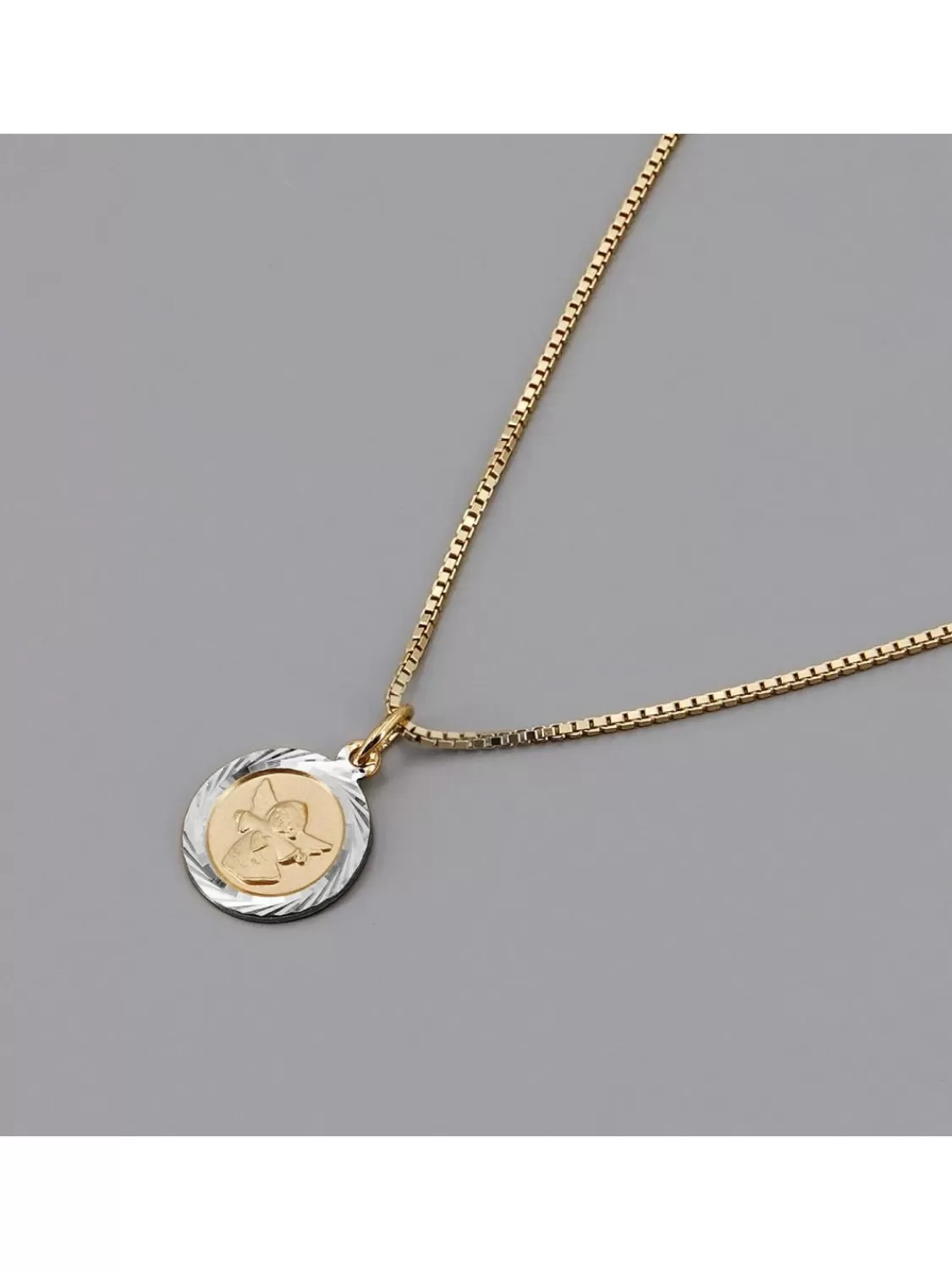 trendor Schutzengel-Anhanger 585 Gold Bicolor Mit Vergoldeter Halskette | Kinderschmuck