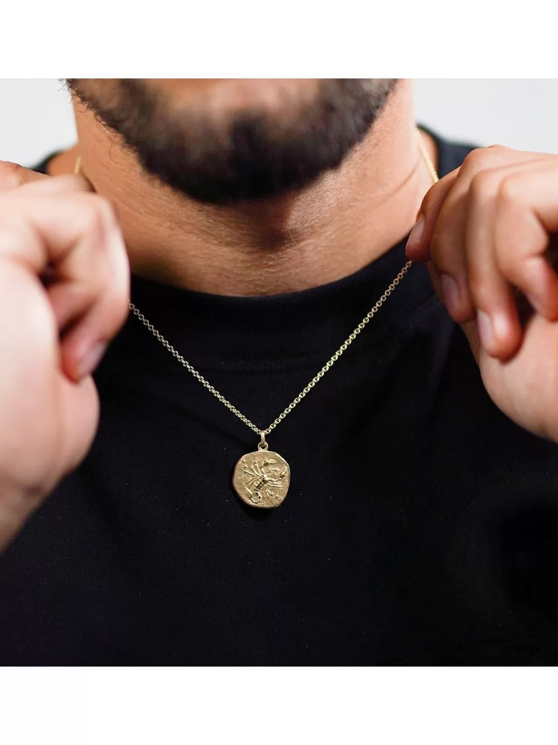 trendor Skorpion Sternzeichen O 20 Mm Herrenkette Gold Auf Silber | Herrenschmuck
