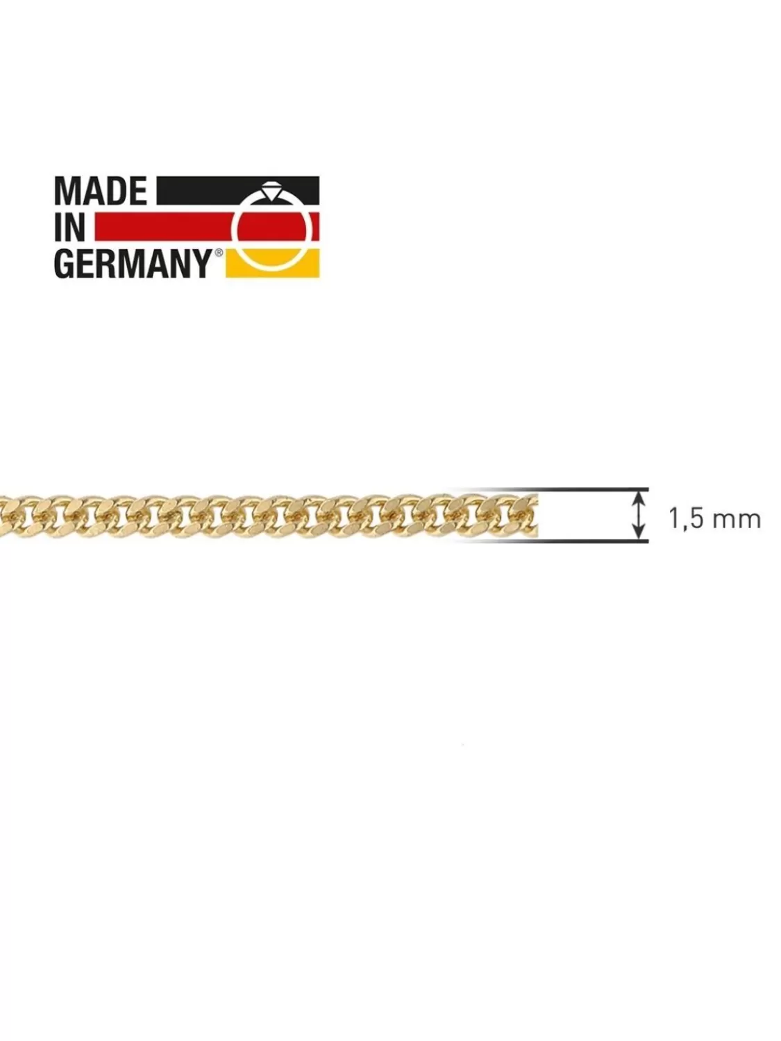 trendor Stabile Panzerkette Fur Anhanger Silber 925 Vergoldet 1,4 Mm | Herrenschmuck