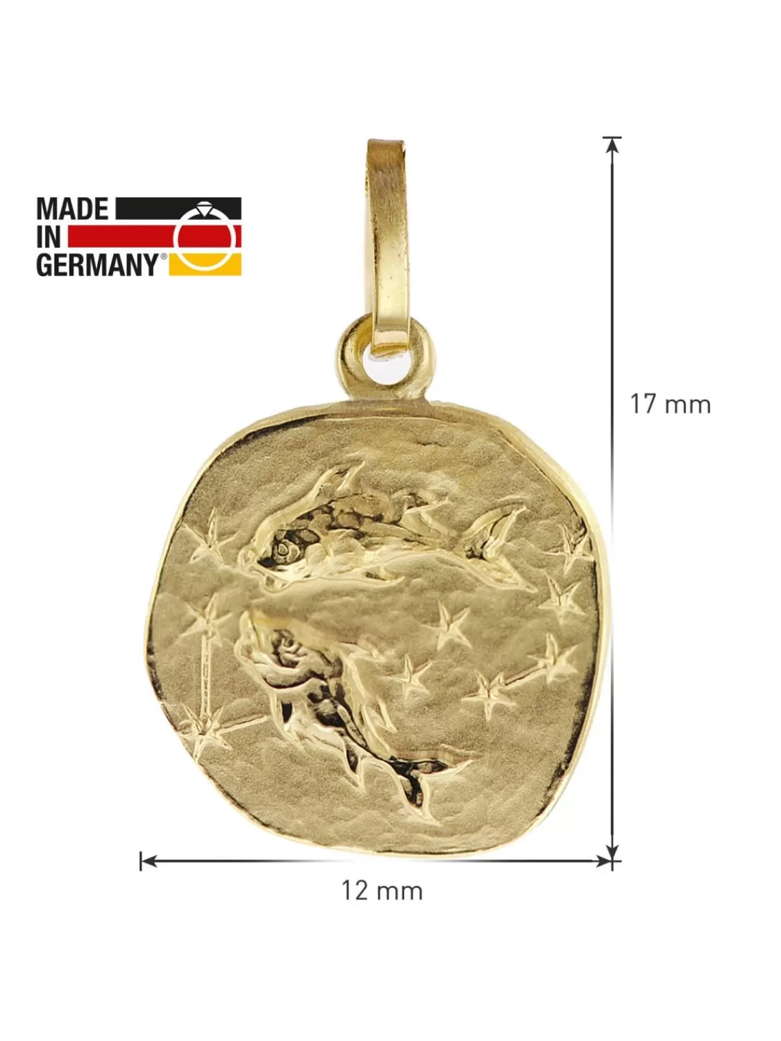 trendor Sternzeichen Fur Kinder Fische Gold 333 Anhanger + Halskette | Kinderschmuck