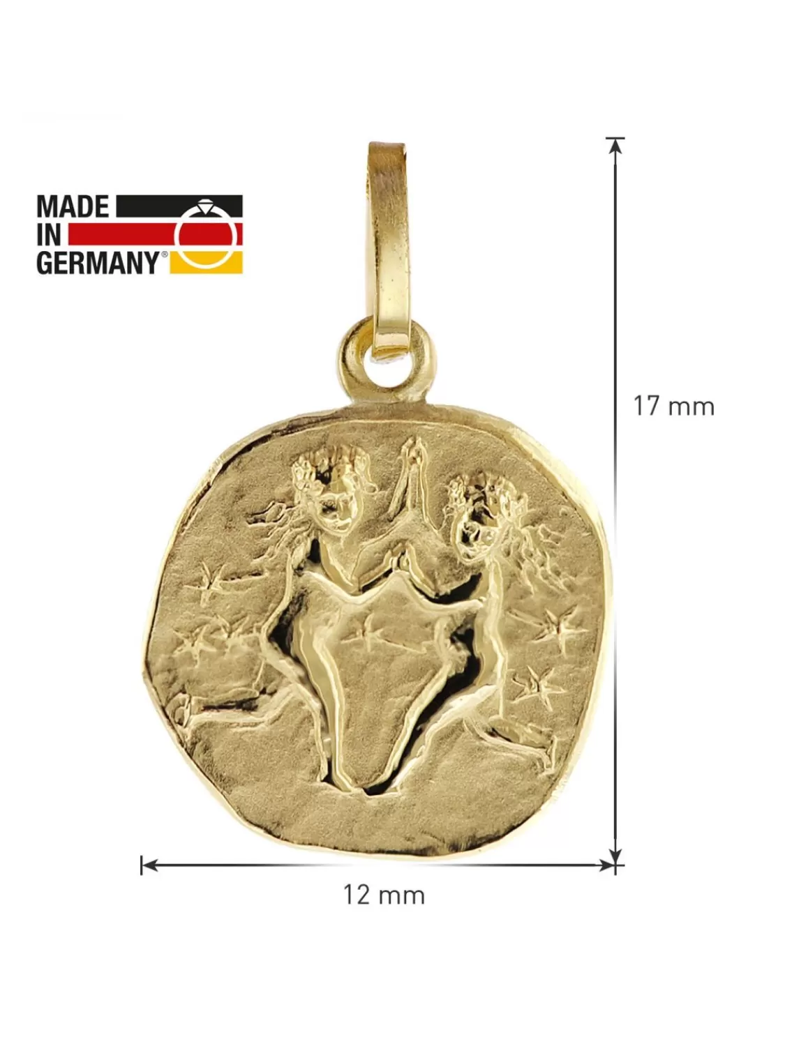 trendor Sternzeichen Fur Kinder Zwilling Gold 333 Anhanger + Kette | Kinderschmuck