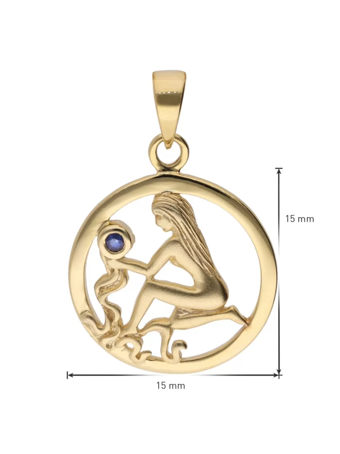 trendor Sternzeichen Jungfrau Gold 333 Mit Saphir + Vergoldete Kette | Damenschmuck