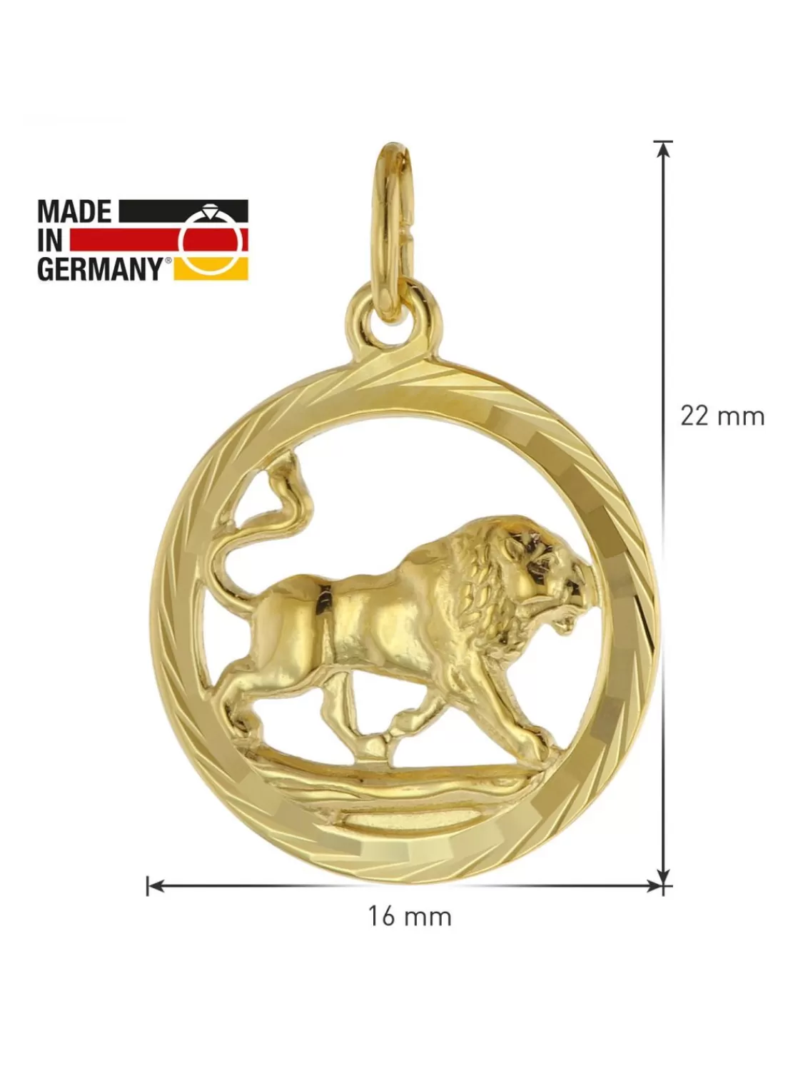 trendor Sternzeichen Lowe Gold 333 Anhanger O 16 Mm + Halskette | Damenschmuck