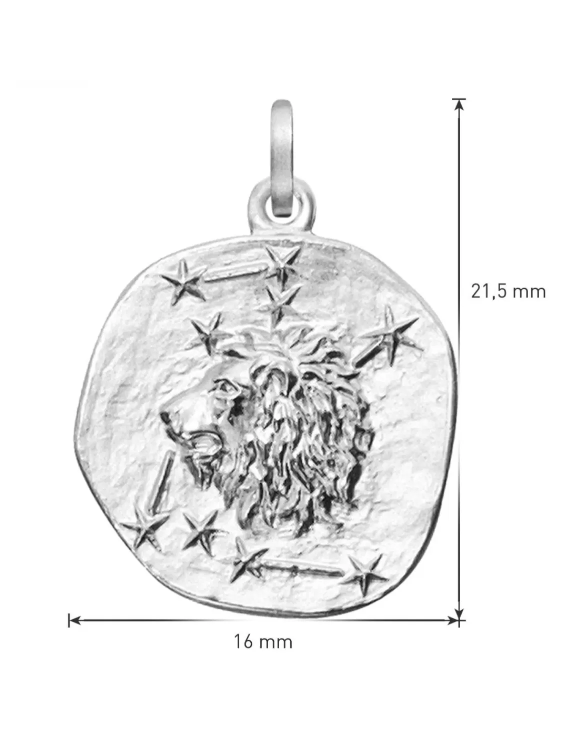 trendor Sternzeichen Lowe Mit Halskette 925 Silber O 16 Mm | Herrenschmuck