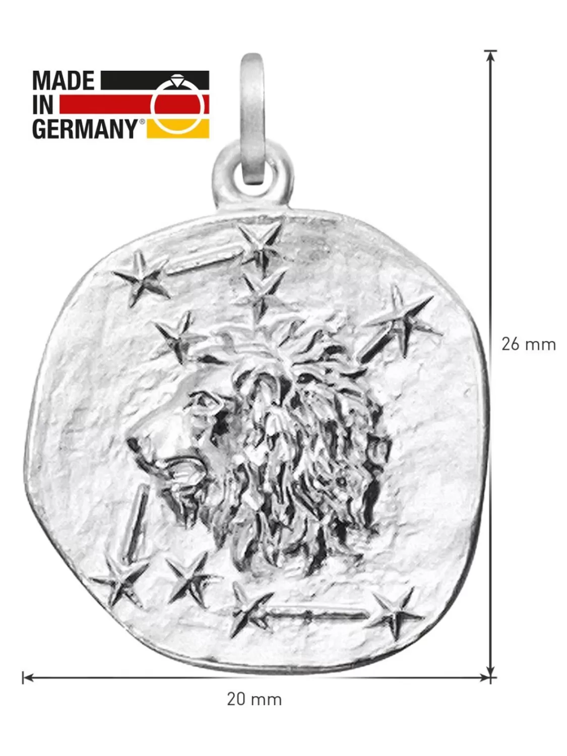 trendor Sternzeichen Lowe O 20 Mm Und Halskette 925 Silber | Herrenschmuck