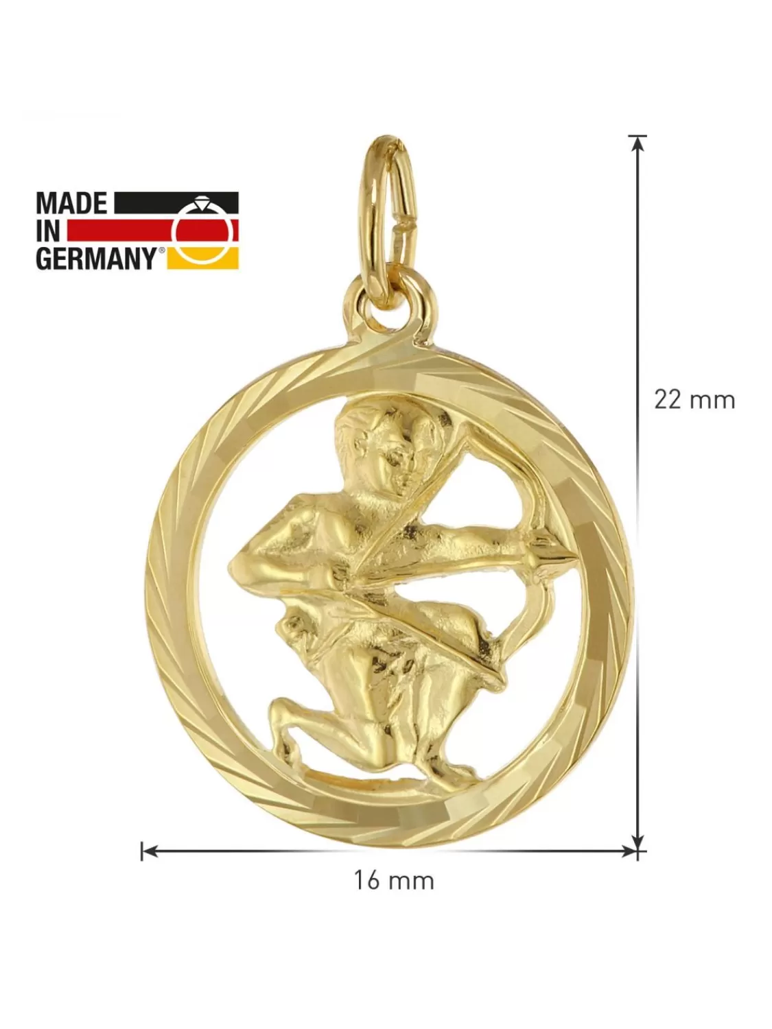 trendor Sternzeichen Schutze 333 Gold Anhanger O 16 Mm | Herrenschmuck